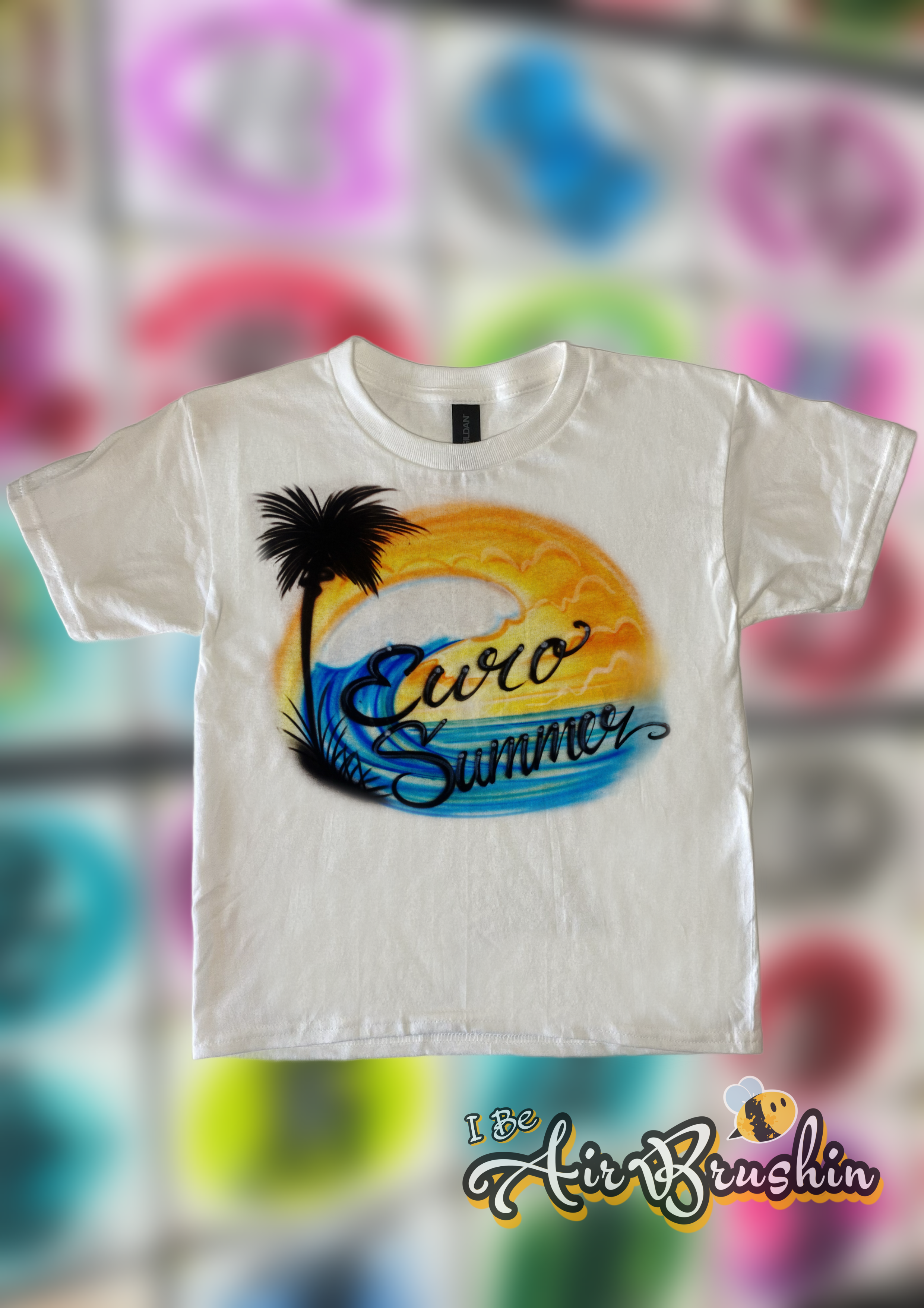 Airbrush Euro Summer Beach and Wave Scene