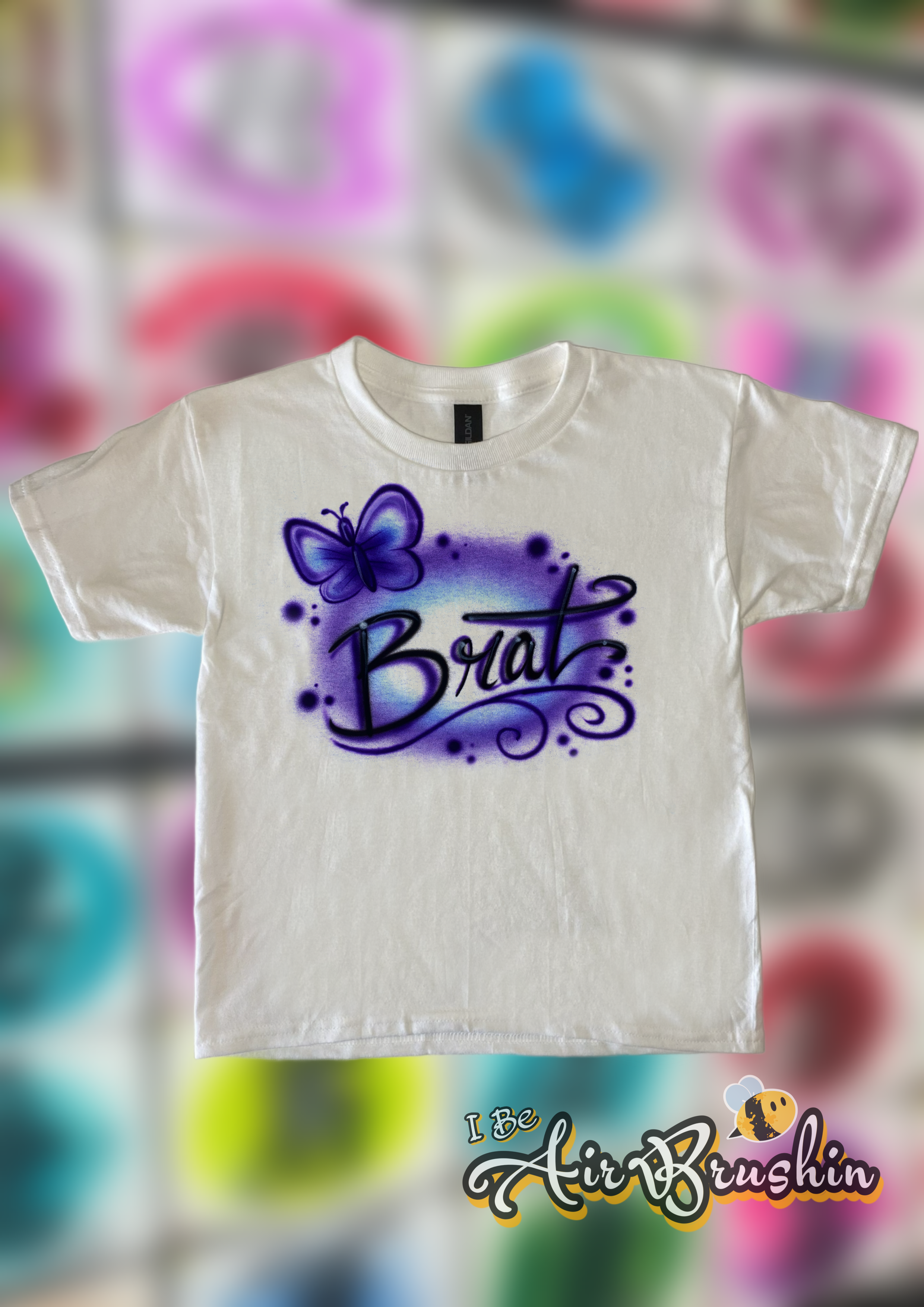 Airbrush Brat Butterfly Cute Name Design