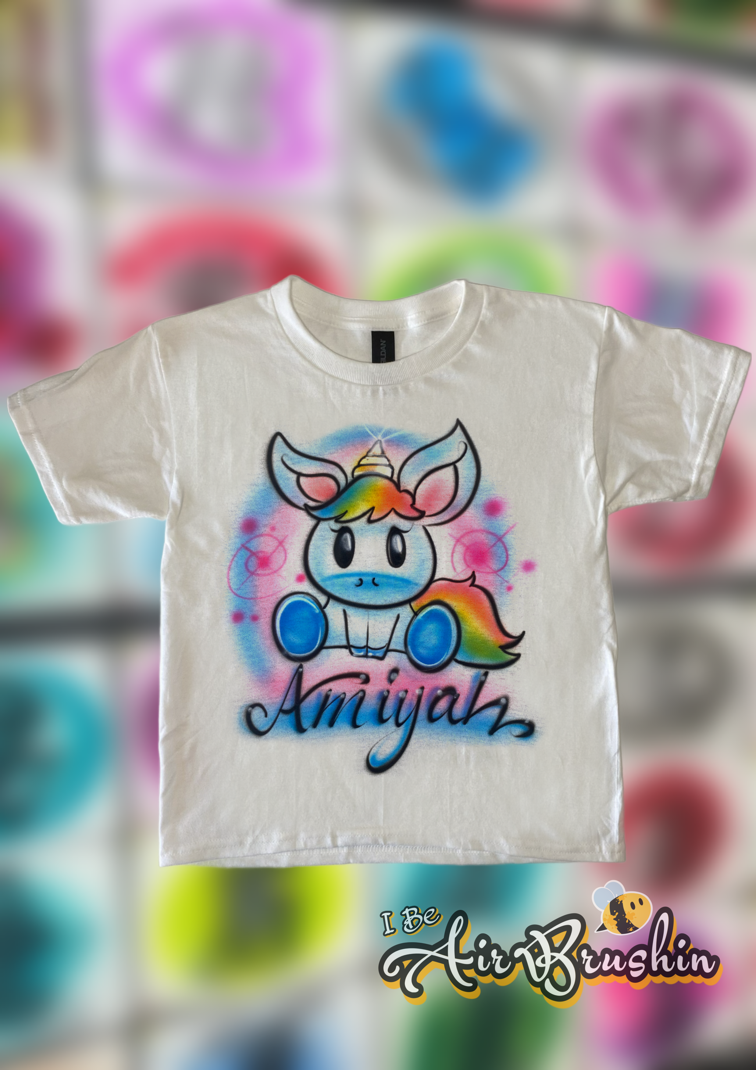 Airbrush Unicorn Pastel Rainbow