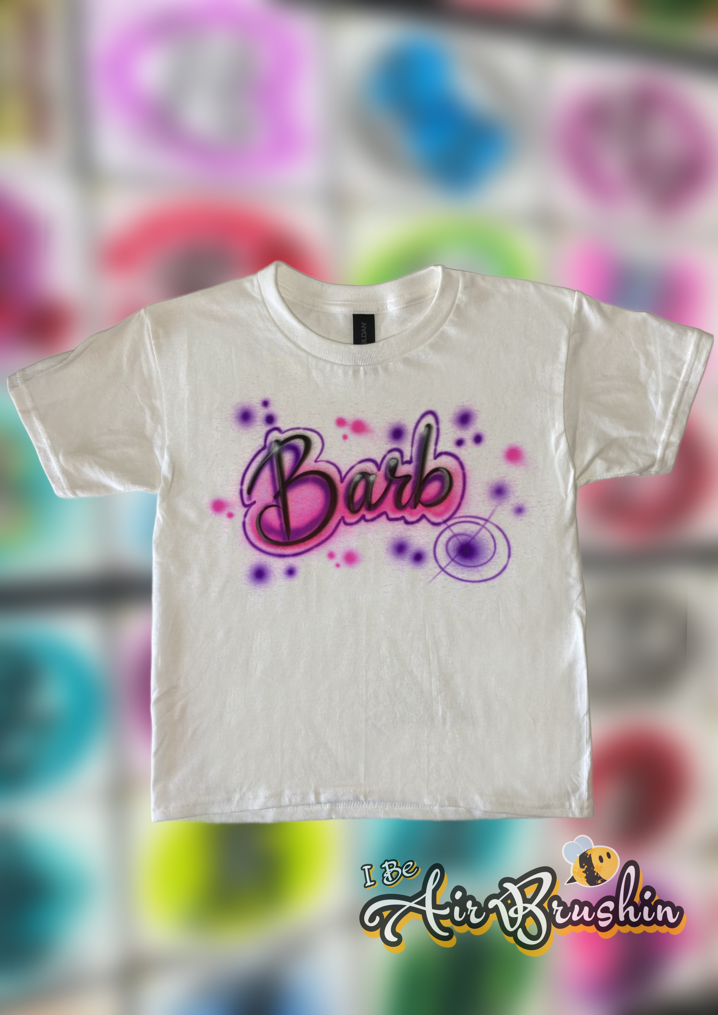 Airbrush Script name Pink and Purple Simple Throwback