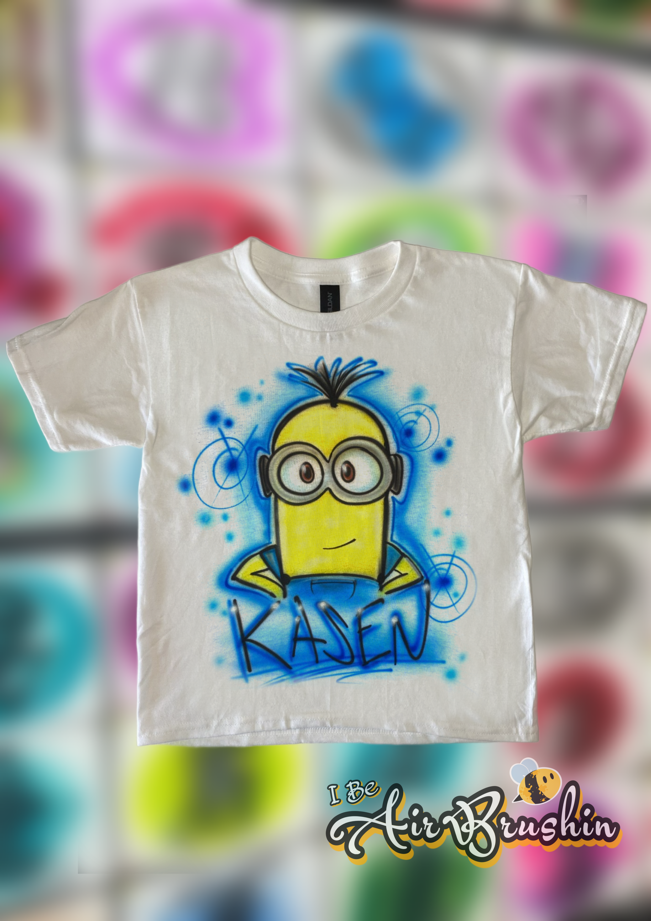 Airbrush Yellow Creature Movie Cartoon Design