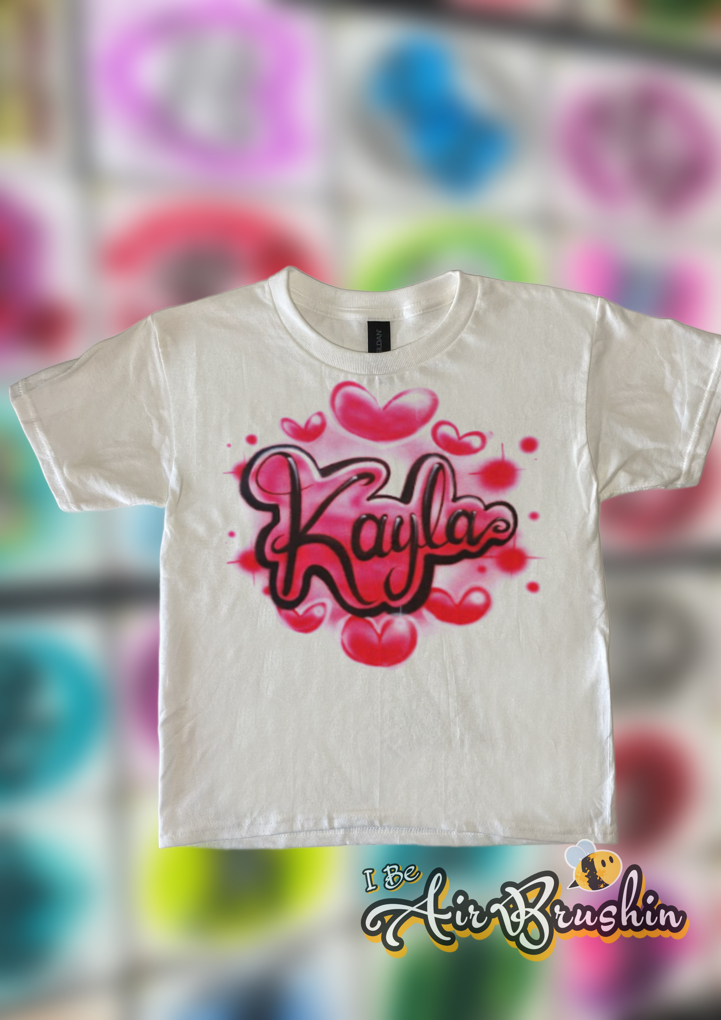 Airbrush Name Design Hearts