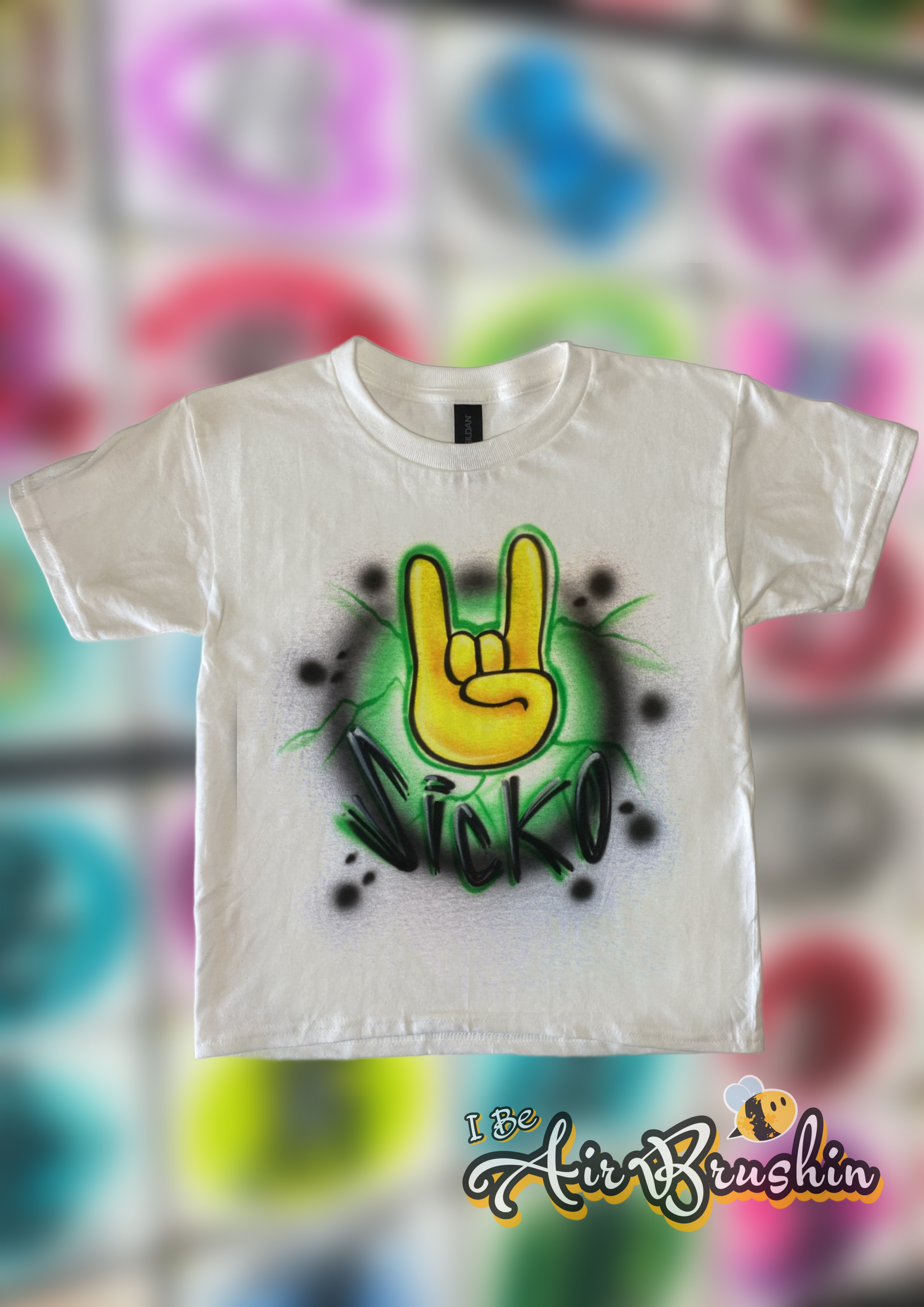 Airbrush Emoji Hand Cartoon Design