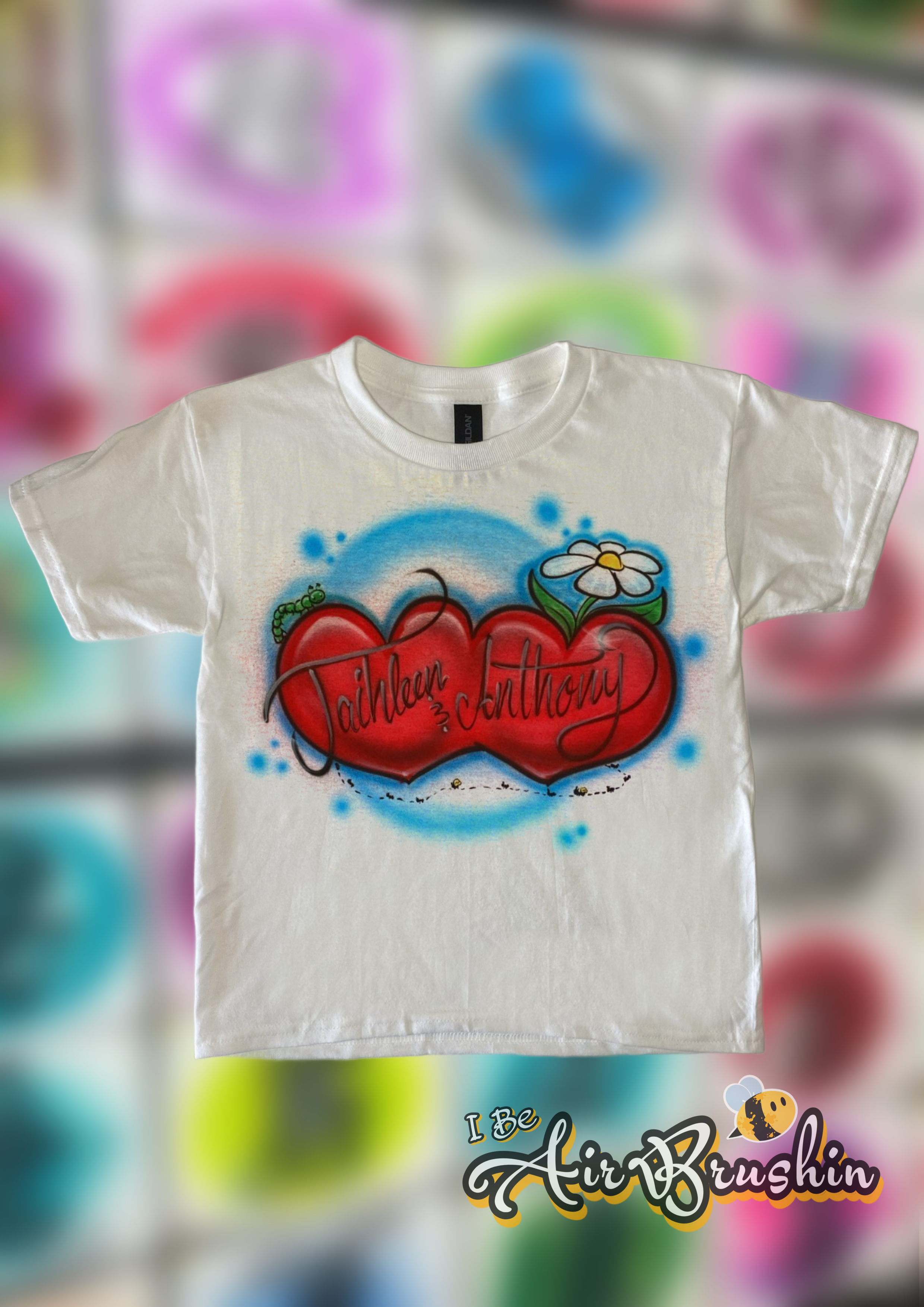 Airbrush Picnic Hearts Couple Design