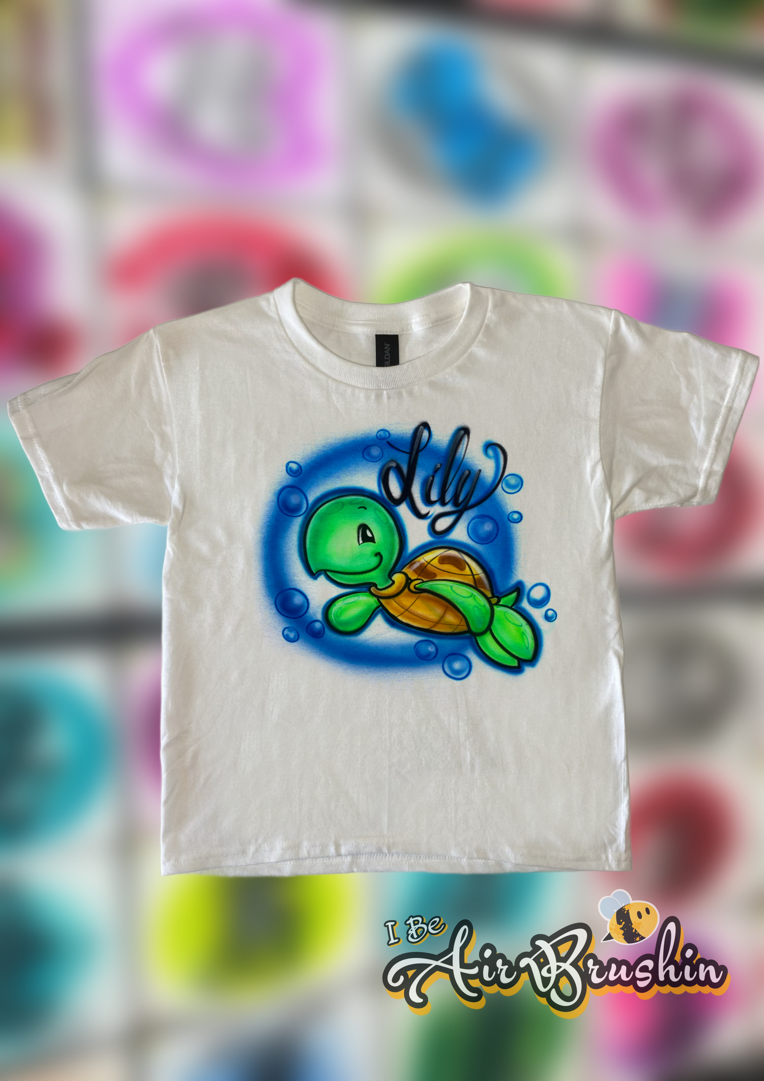 Airbrush Sea Turtle and Name Design