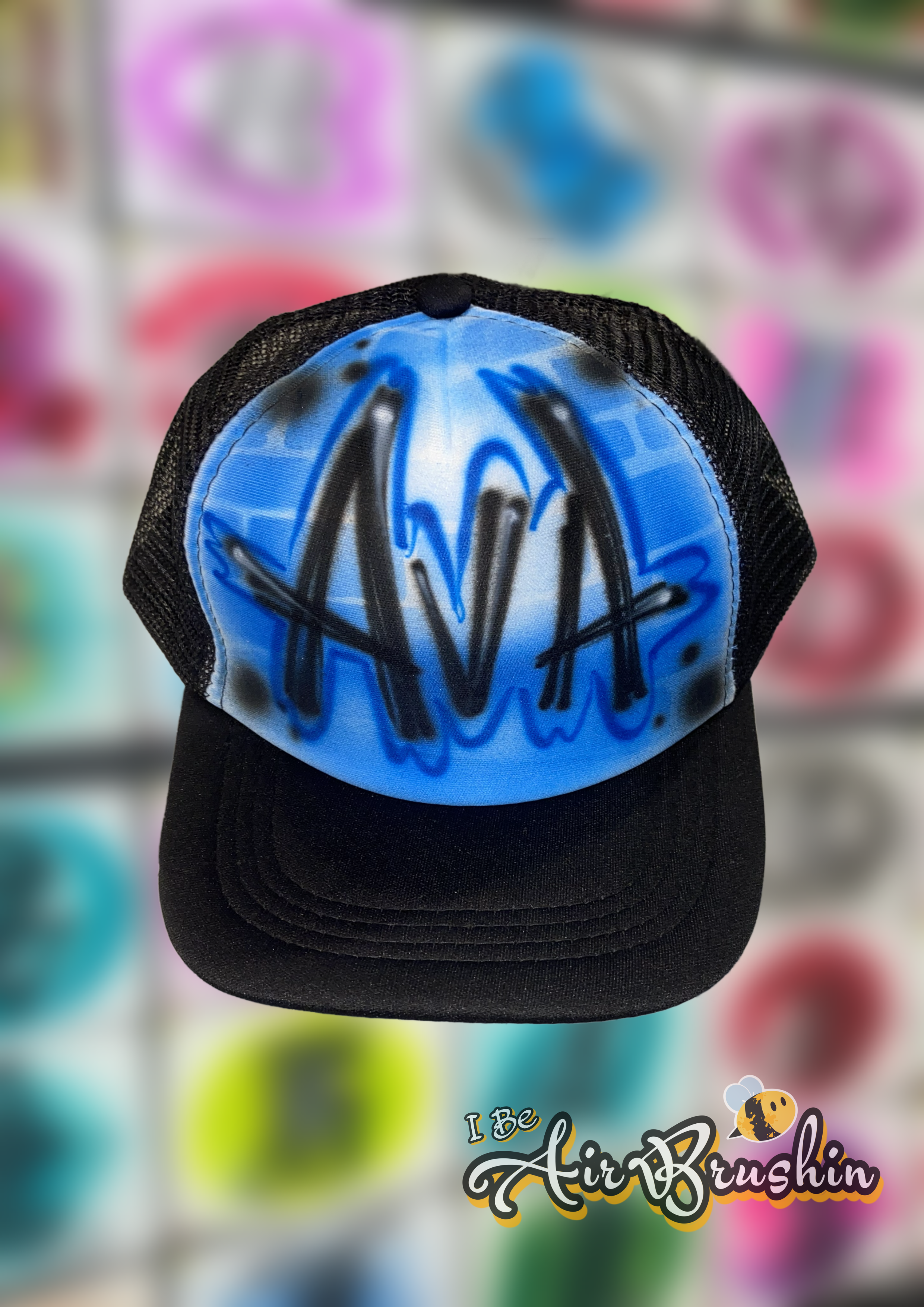 Airbrush Blue Brick Block Style