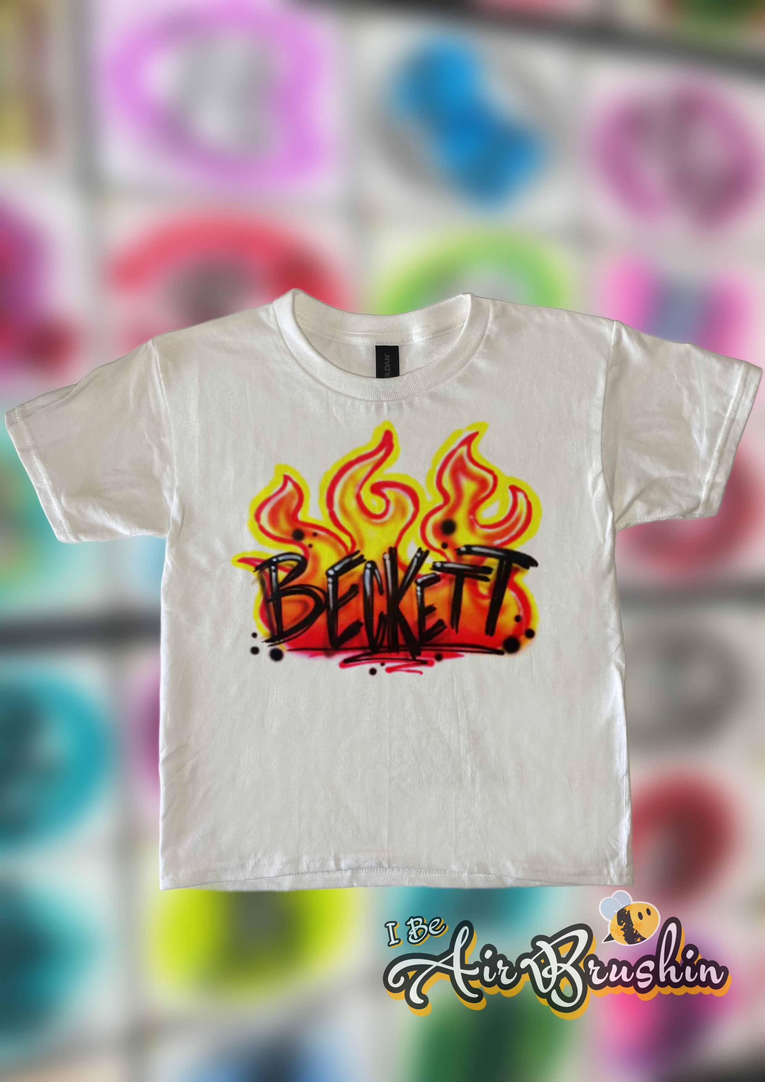 Airbrush Simple Fire Name Design