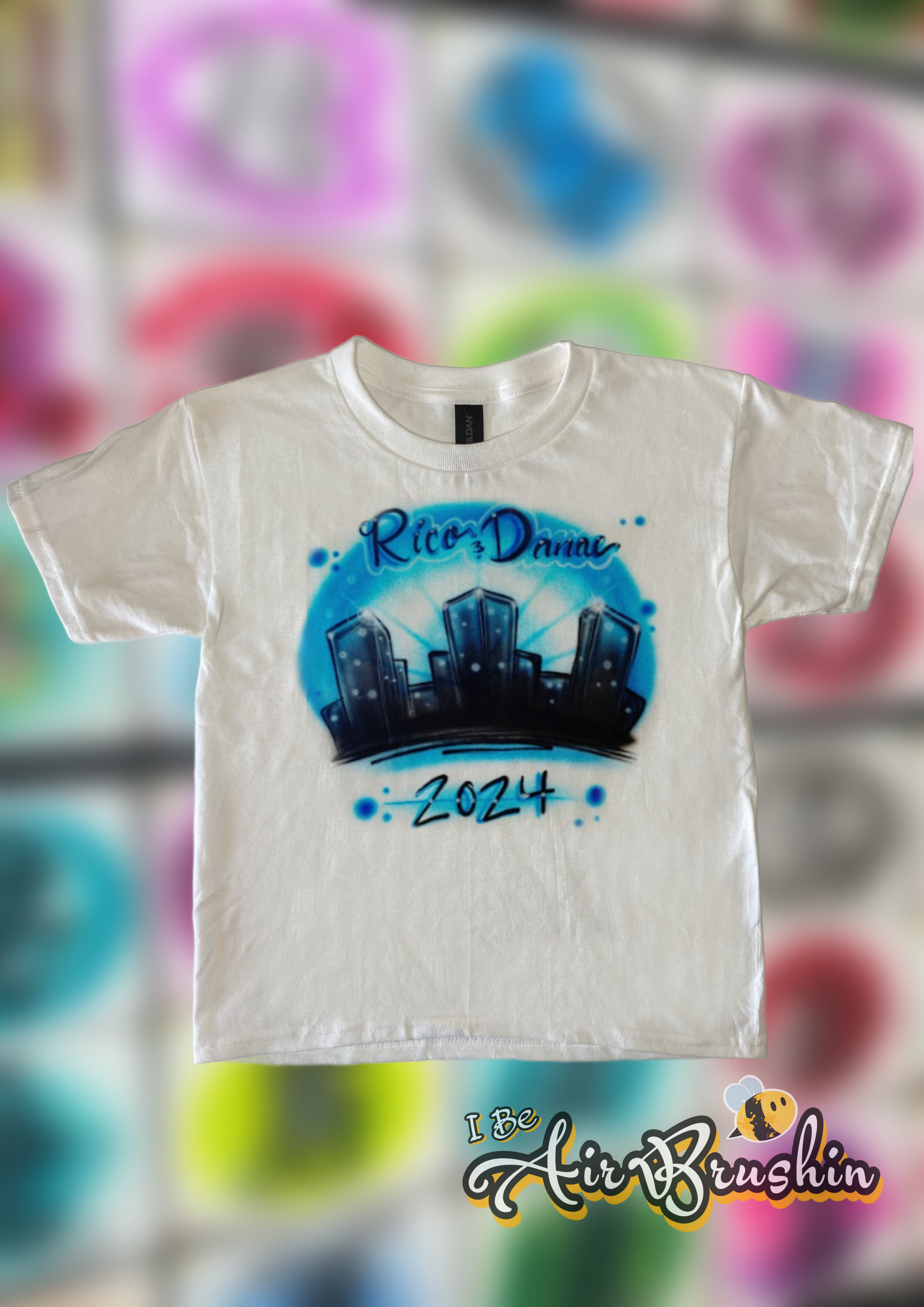 Airbrush City Couples Skyline Name Design