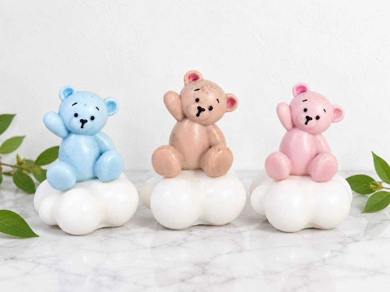 Teddy Bear and cloud soaps for baby shower - party favors