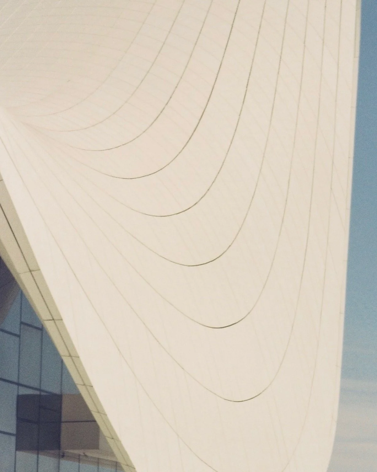 Contoured architectural or landscaping lines drawn on white paper, set against a blue background.