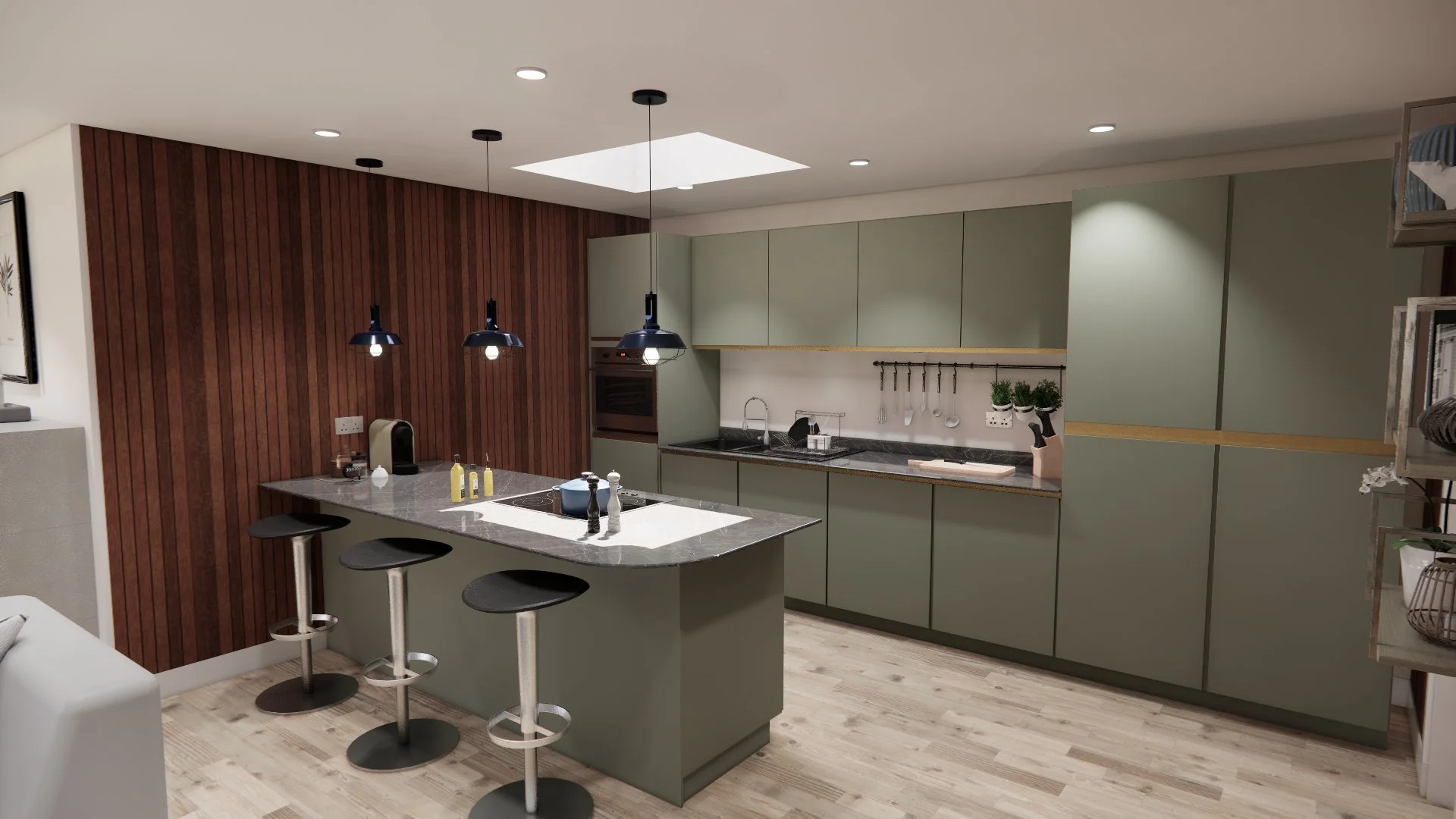 2 bed flat kitchen - reed green_ brushed brass_ lightening marble (2).jpg