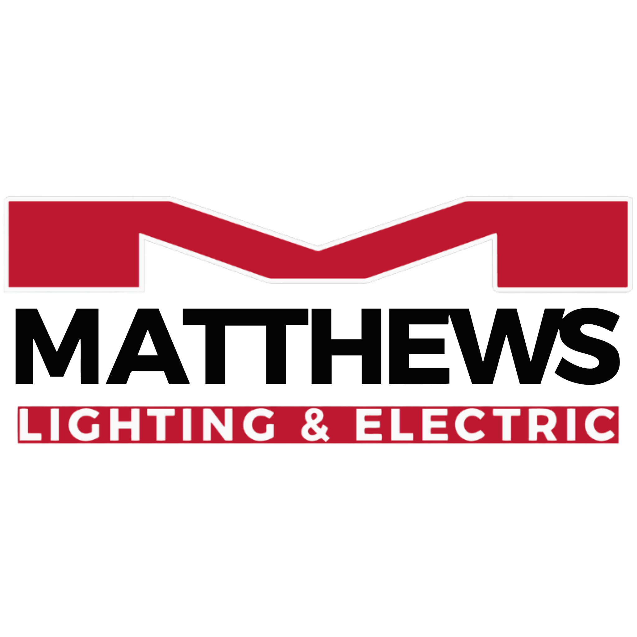 Matthews Lighting & Electric logo with red and white colors, a large M above the company name. This is a client of Local Home Services.