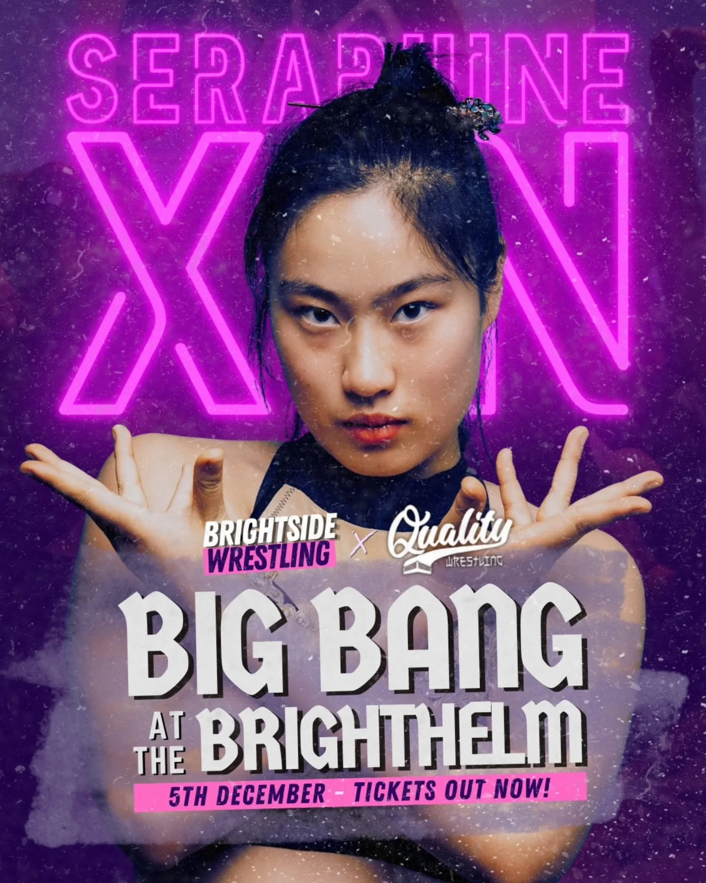 After kicking @rita_slayworth_pw's head off at the Fundraiser show, it was inevitable we'd see SERAPHINE XIN in Brighton again 🥋

The Taekwondo Black Belt closed out the last Brightside fundraiser by thwarting @cameron1pw's evil plan to throw @chuck