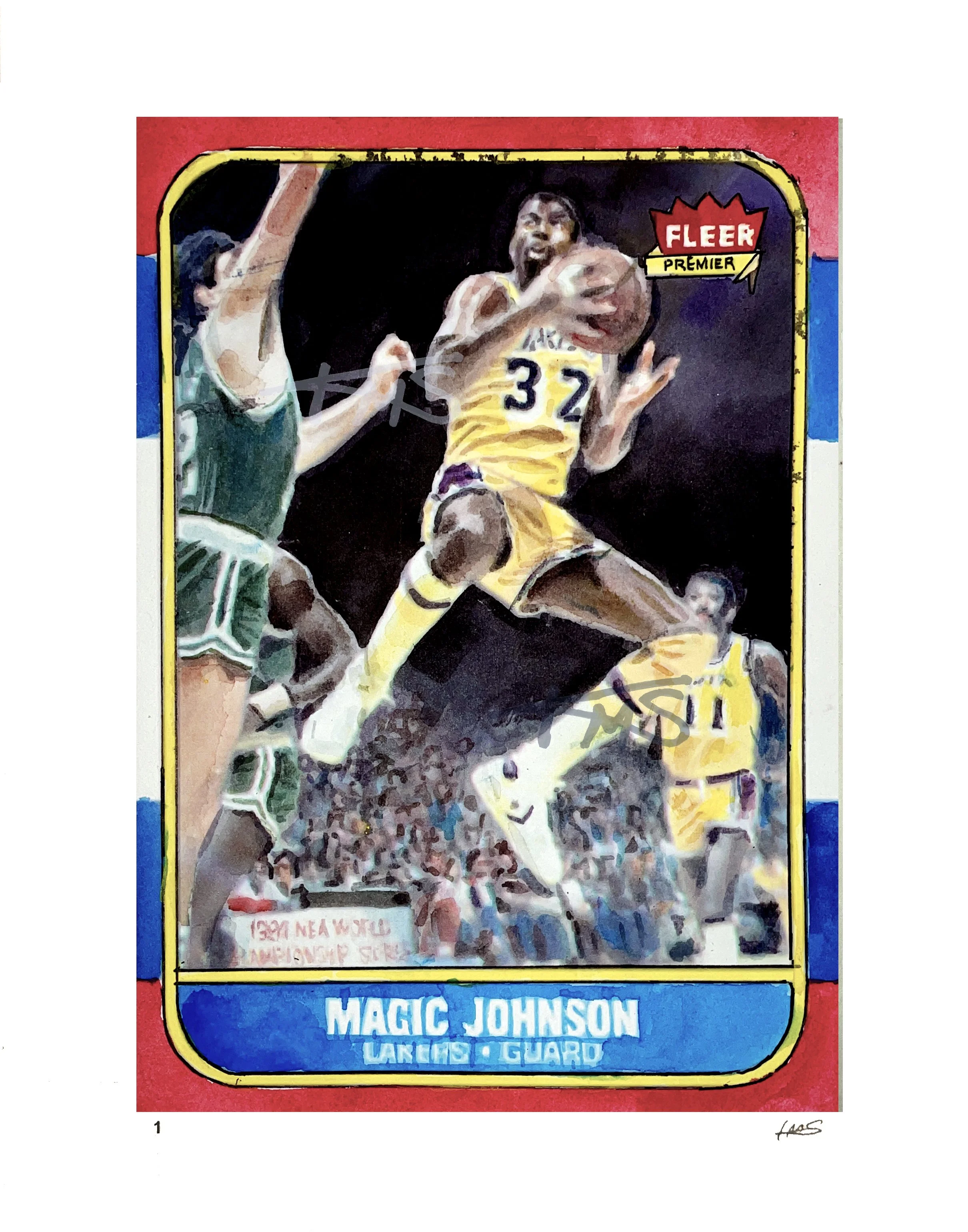 Magic Johnson - 1986 Fleer Trading Card - Edition of 24