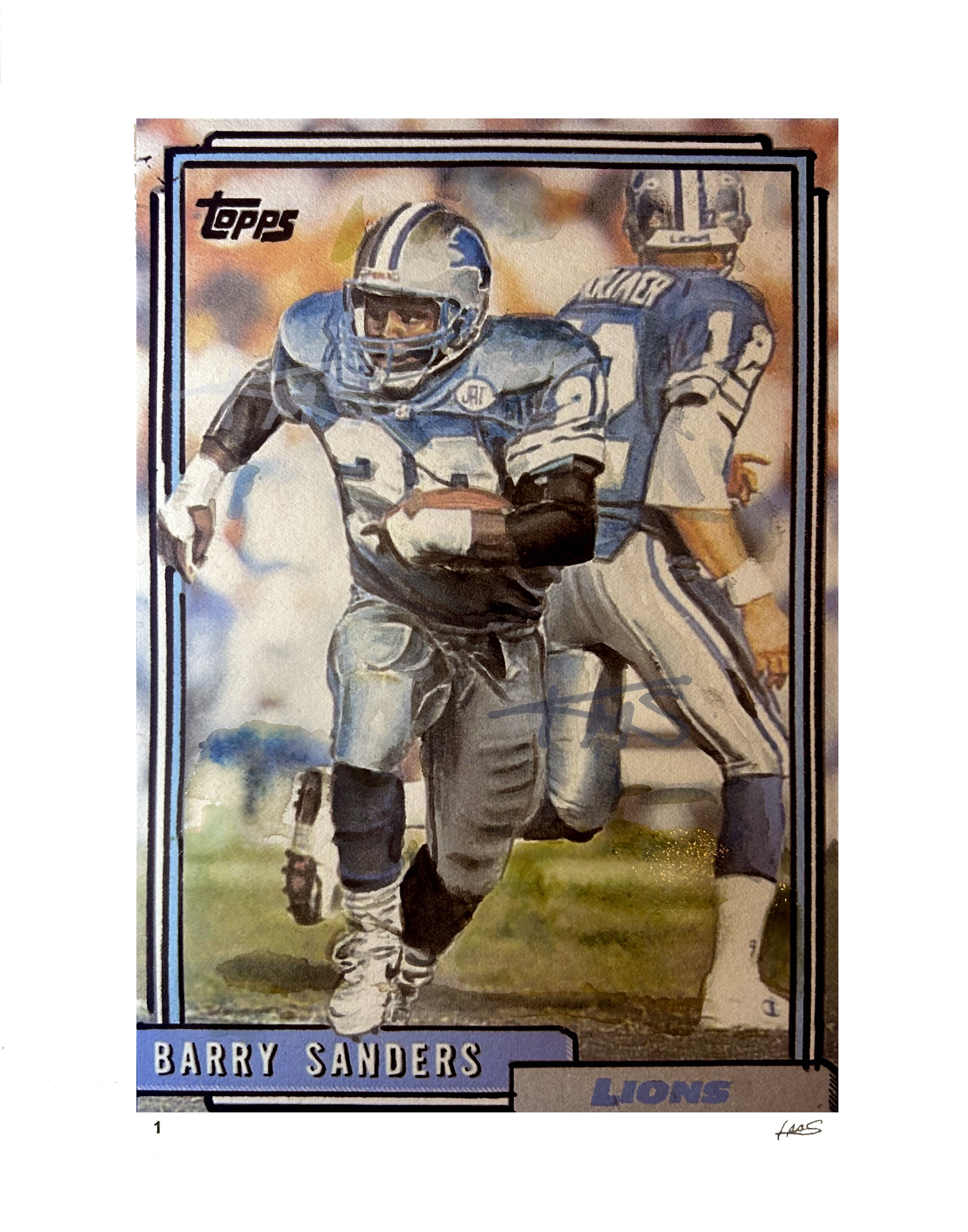 Barry Sanders - 1992 Topps Trading Card - Edition of 32