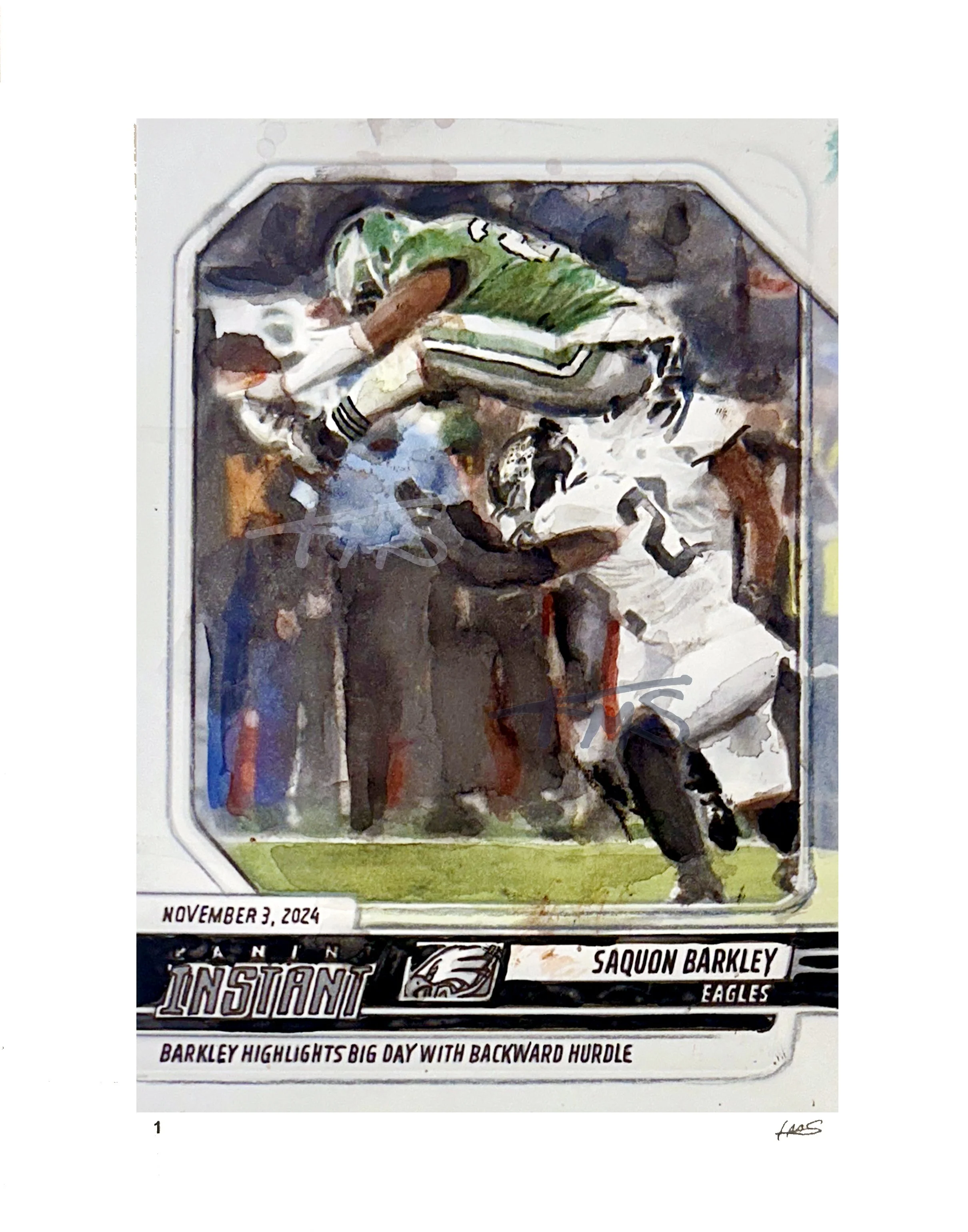 Saquon Barkley - 2024 Panini Instant fading Card - Edition of 44