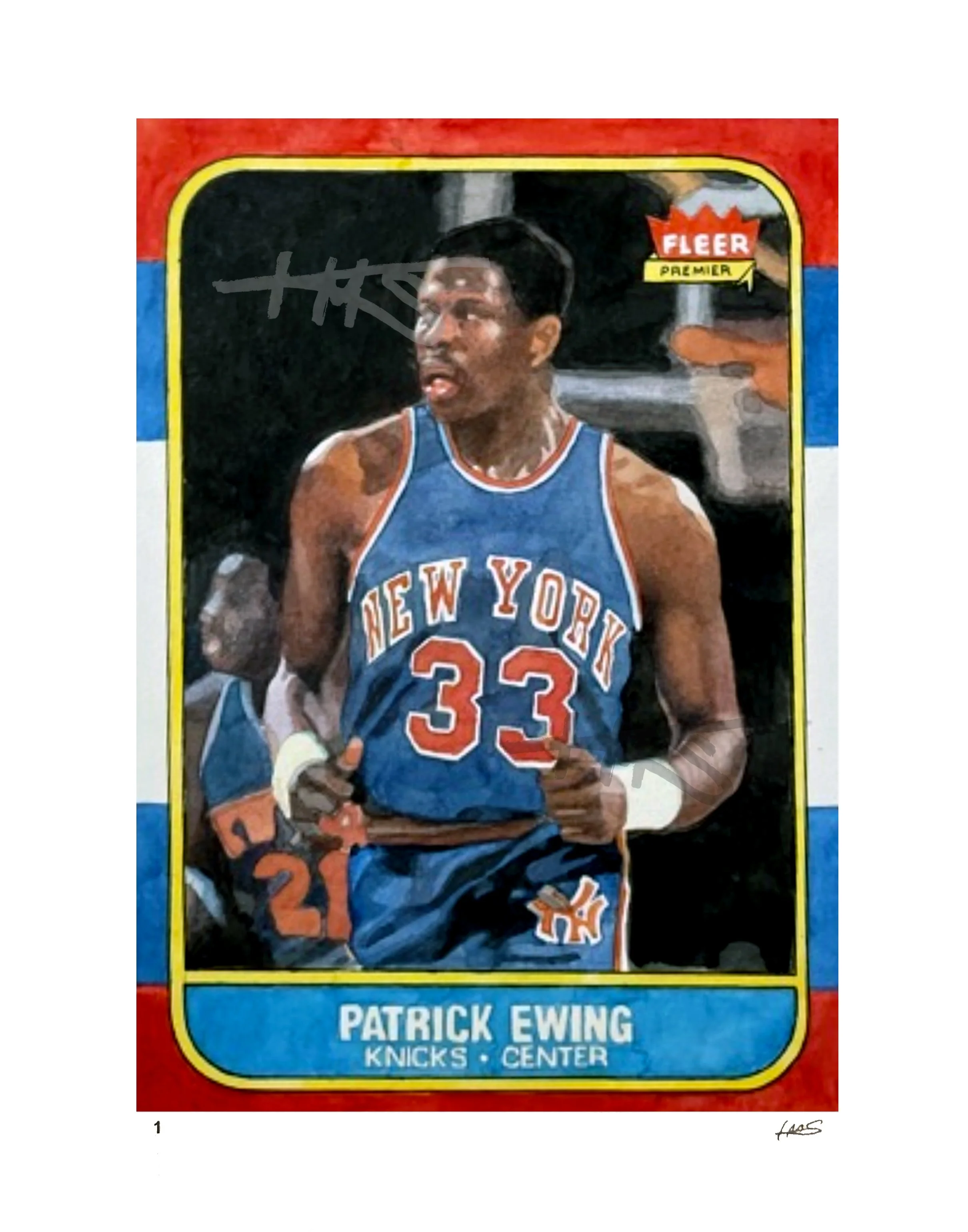 Patrick Ewing - 1986 Fleer Trading Card - Edition of 29