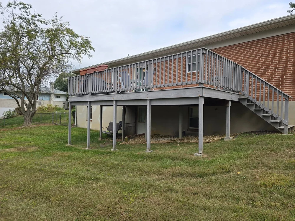 Wood-to-composite deck - Before