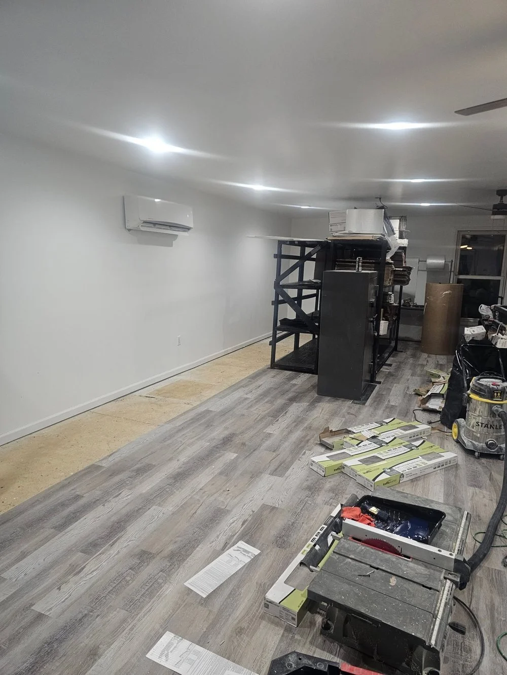 New LVP flooring in the converted room