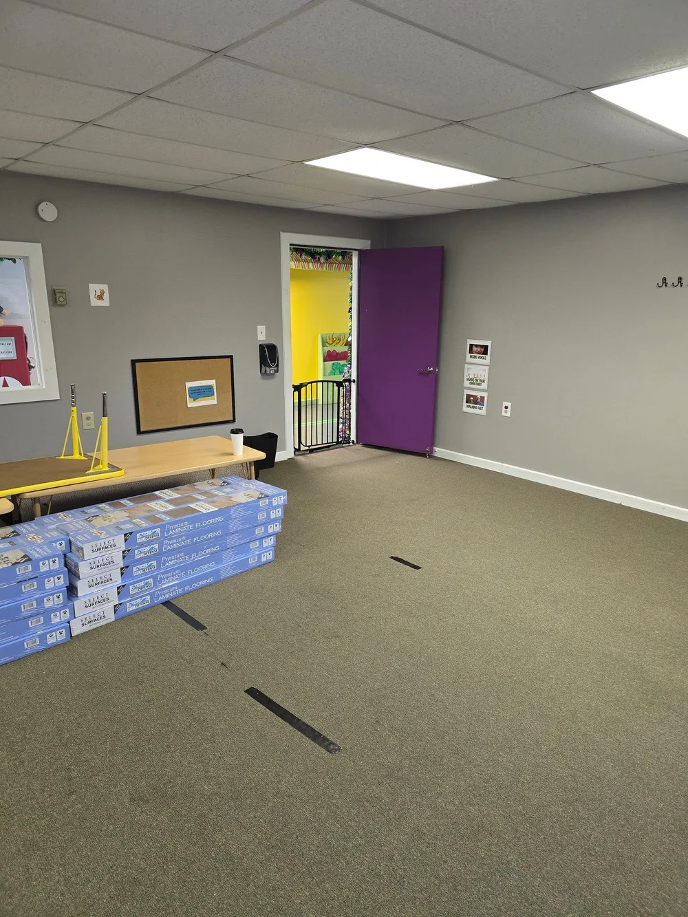 Church children's room floor upgrade - Before