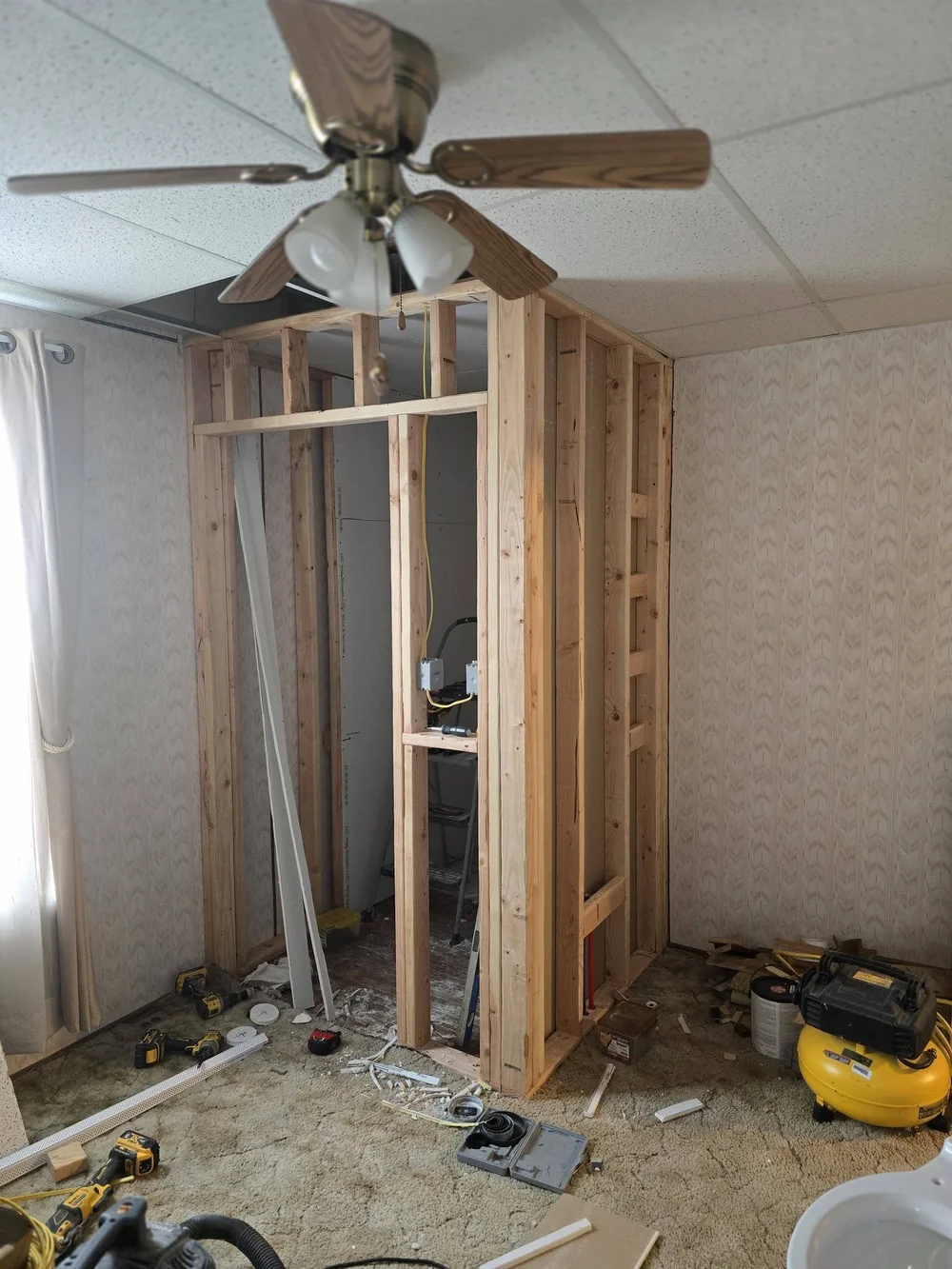 First-floor half-bath addition - Framing