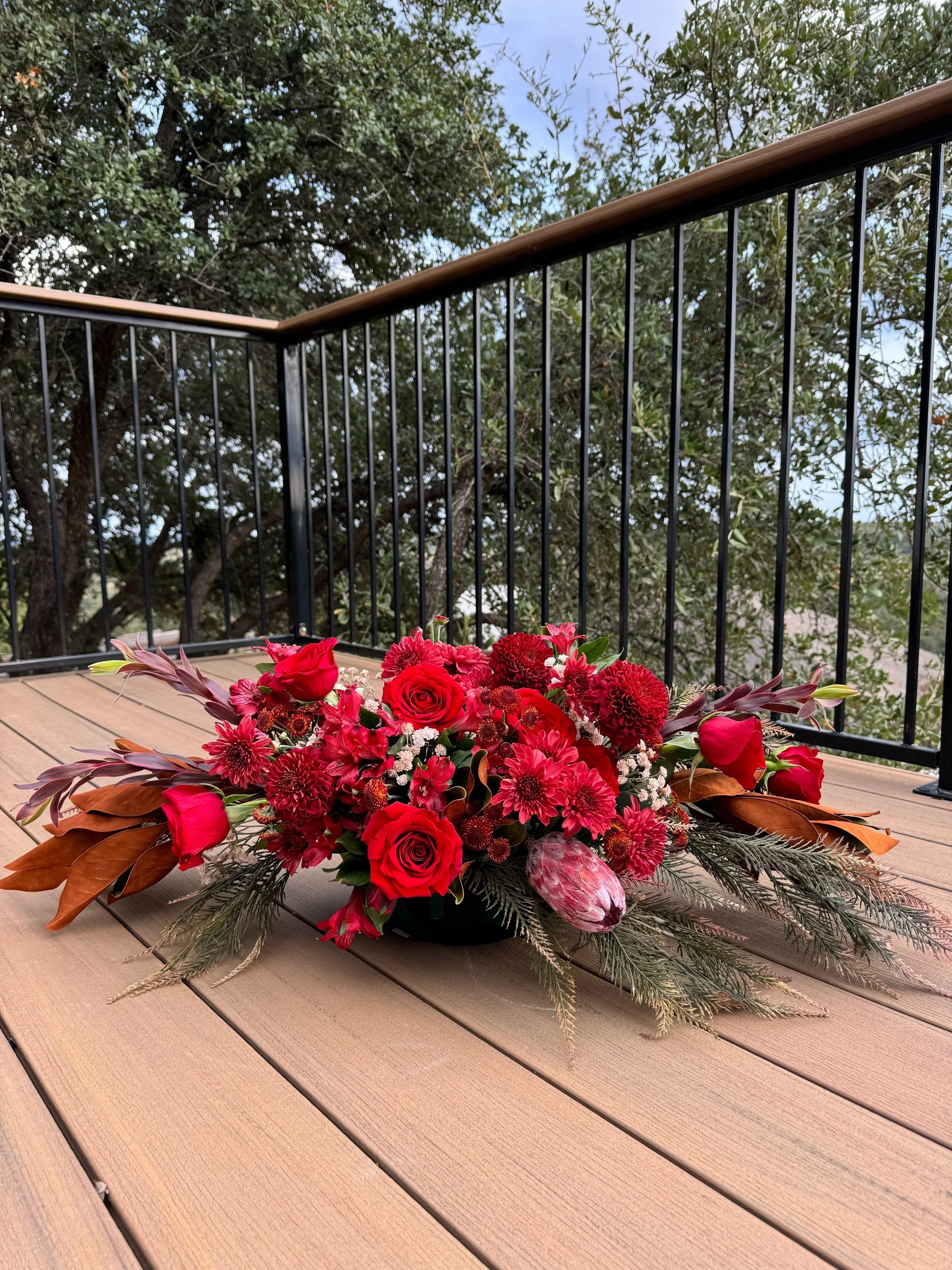 Poppy Long + Low Centerpiece