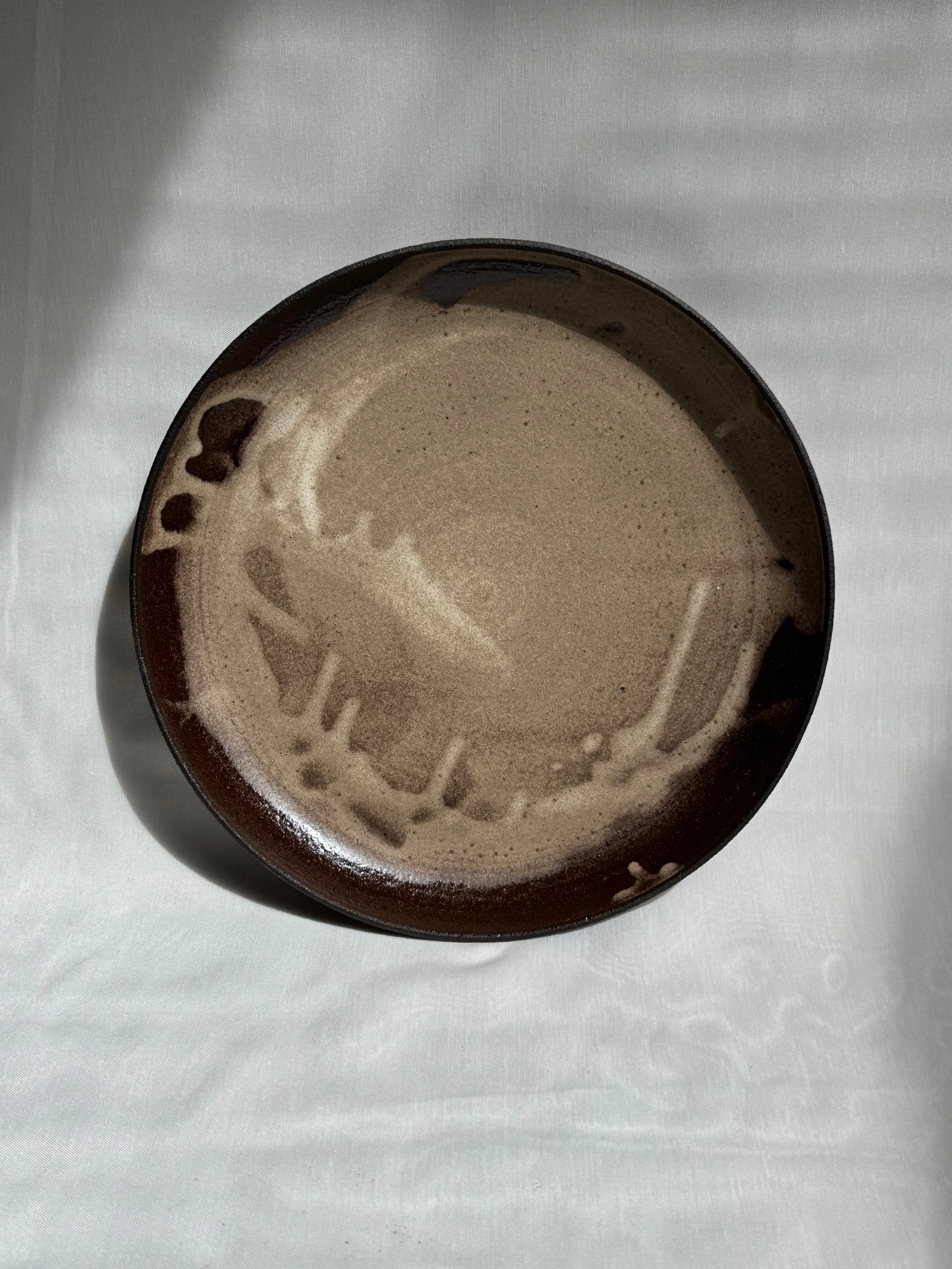 Dinner Plate in Beige and Brown