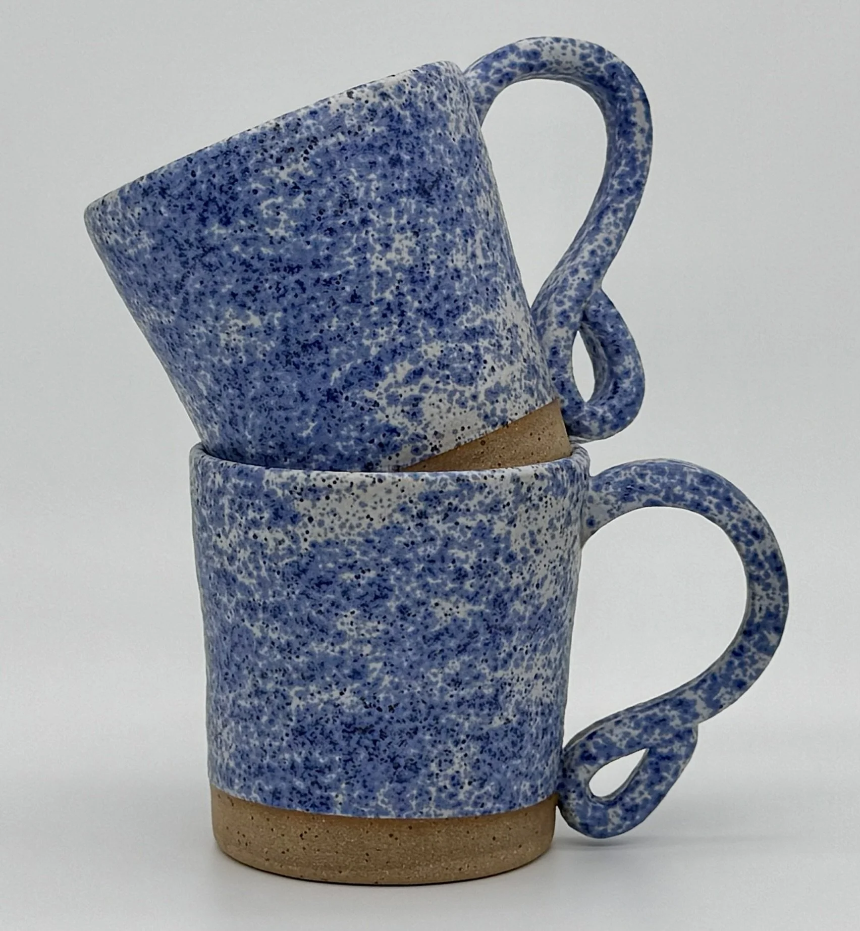Farmhouse blue speckled mugs