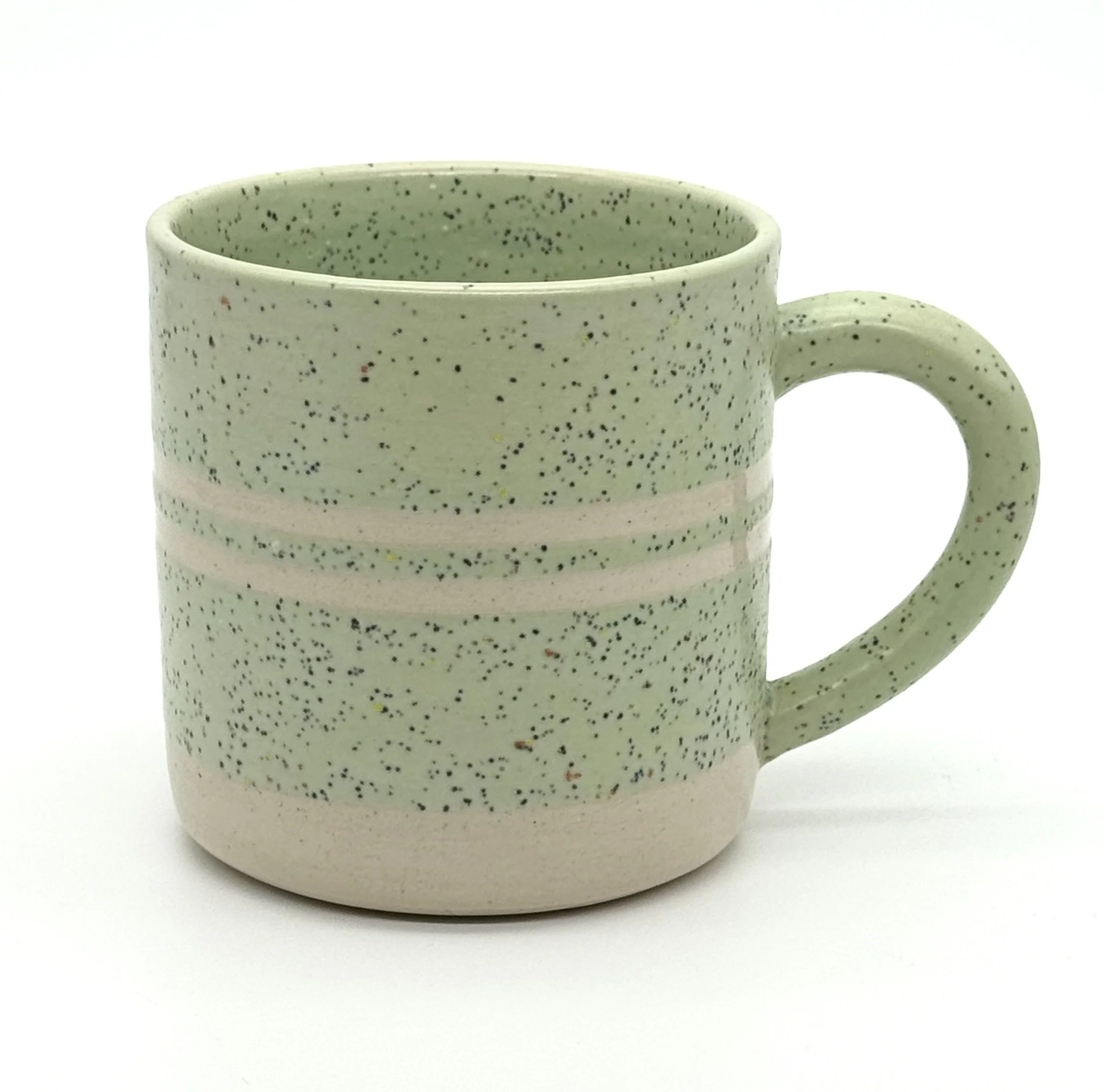 Mint green specked mug w stripes.jpeg