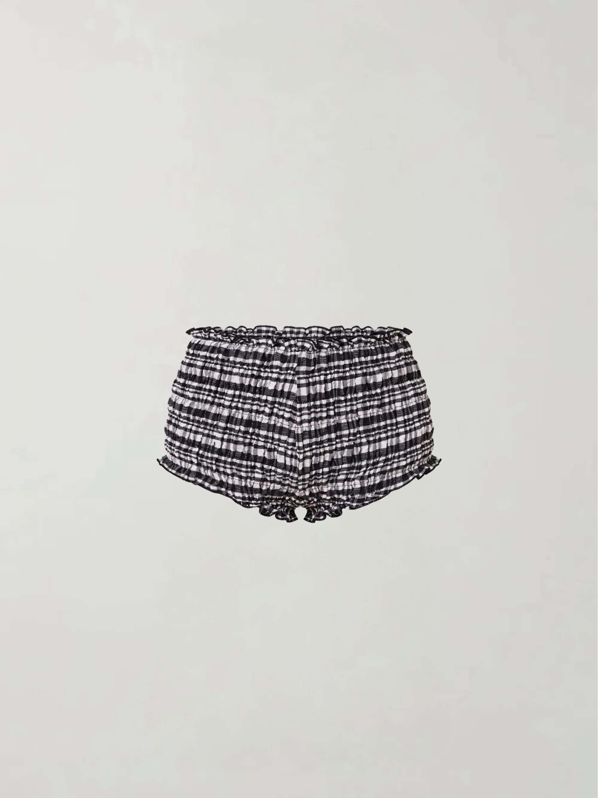 SOLID & STRIPED - Mimi Short Puckered Plaid Noir