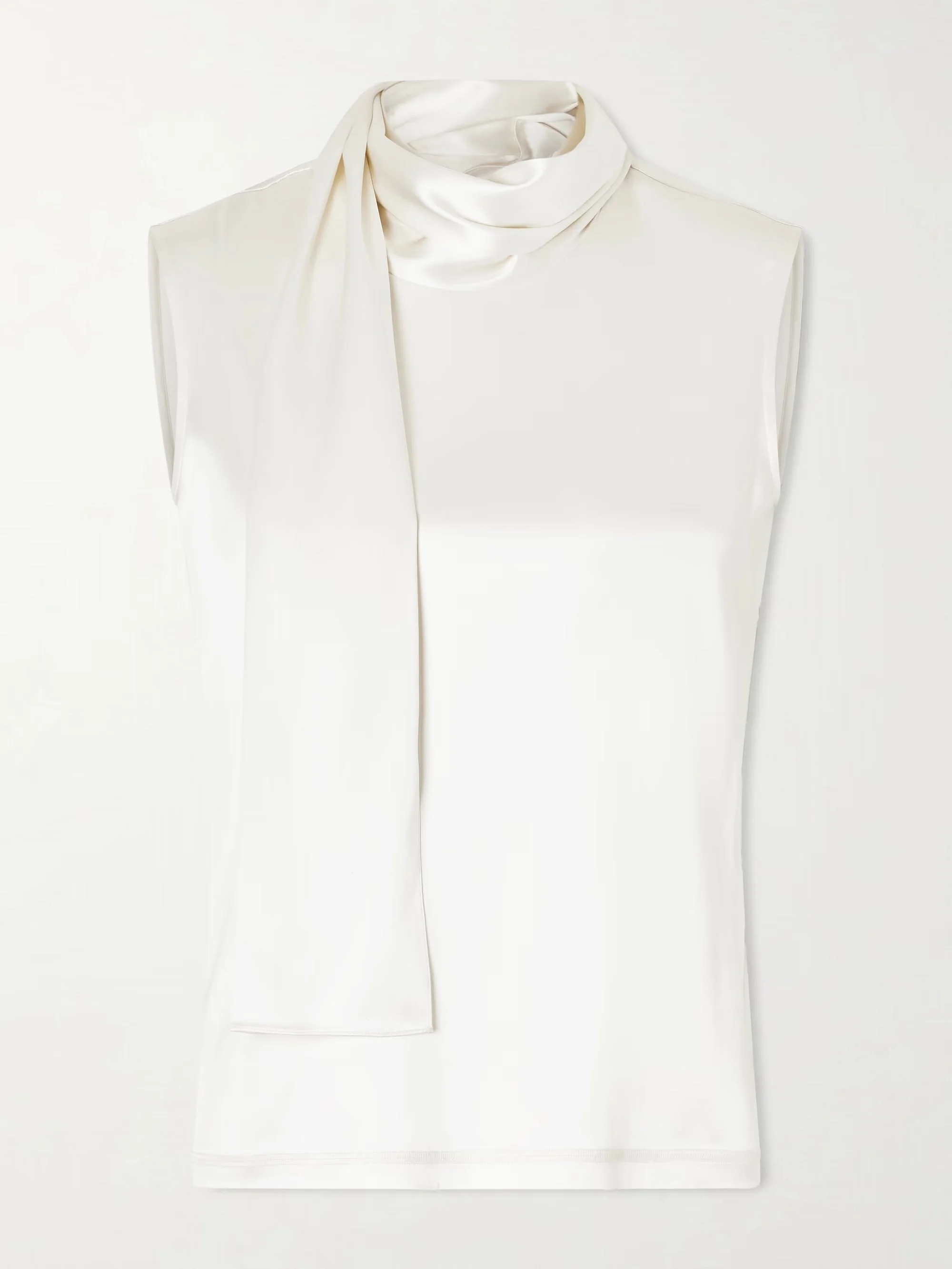 BOTTEGA VENETA - Tie-detailed stretch-silk satin top