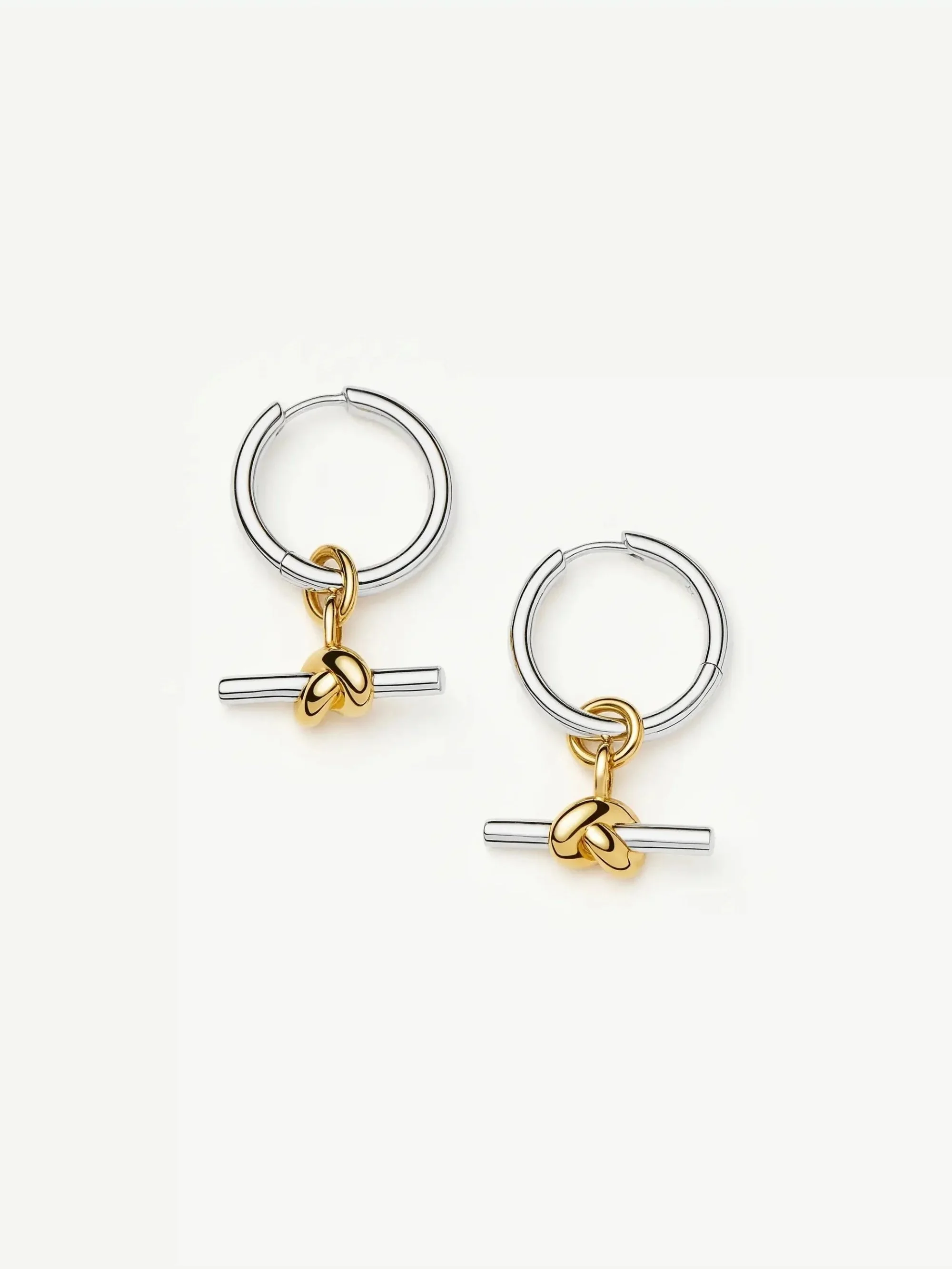 MISSOMA - Lucy Williams Knot T-Bar Charm Hoop Earrings