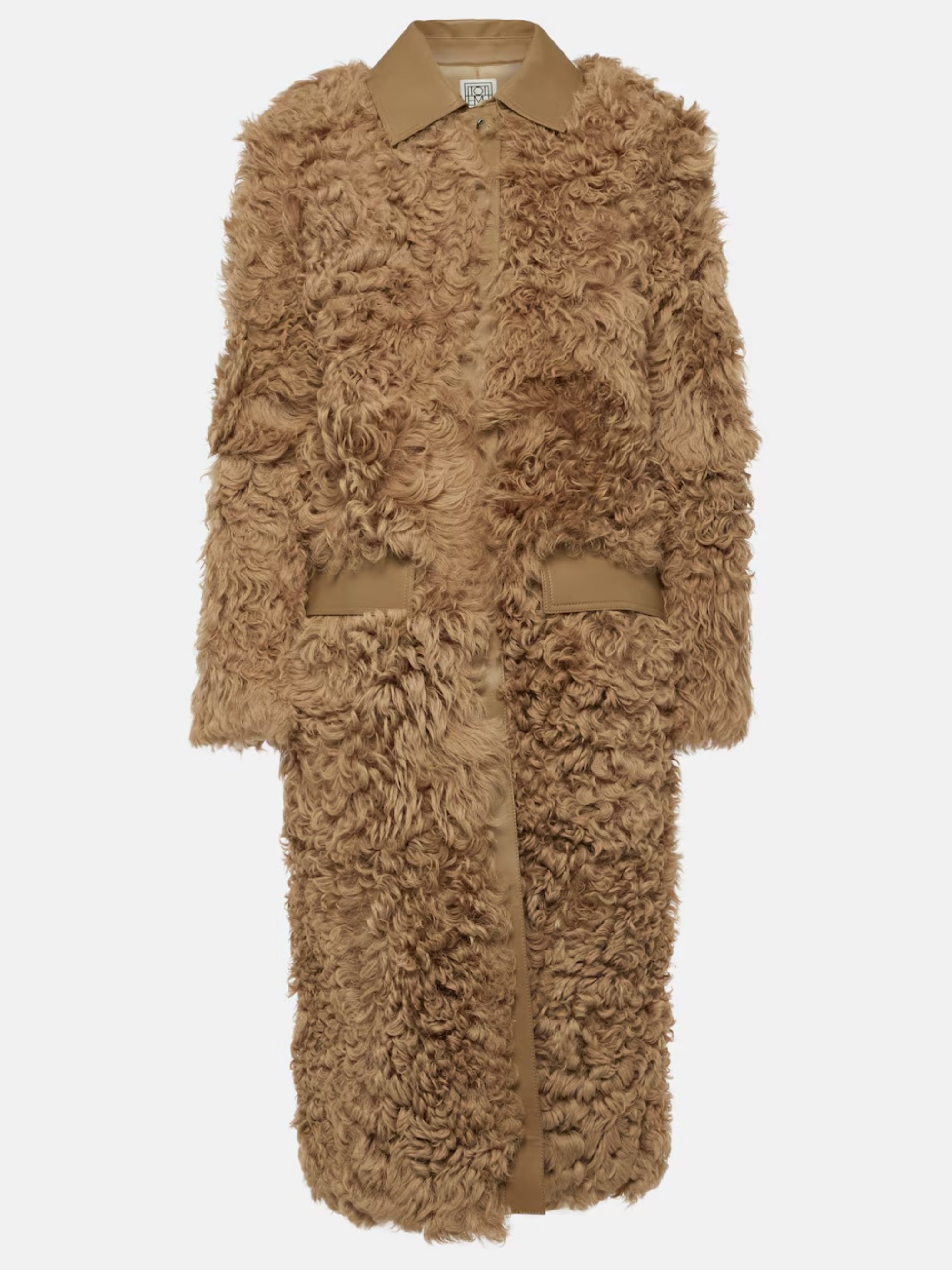 TOTEME - Leather-trimmed shearling coat