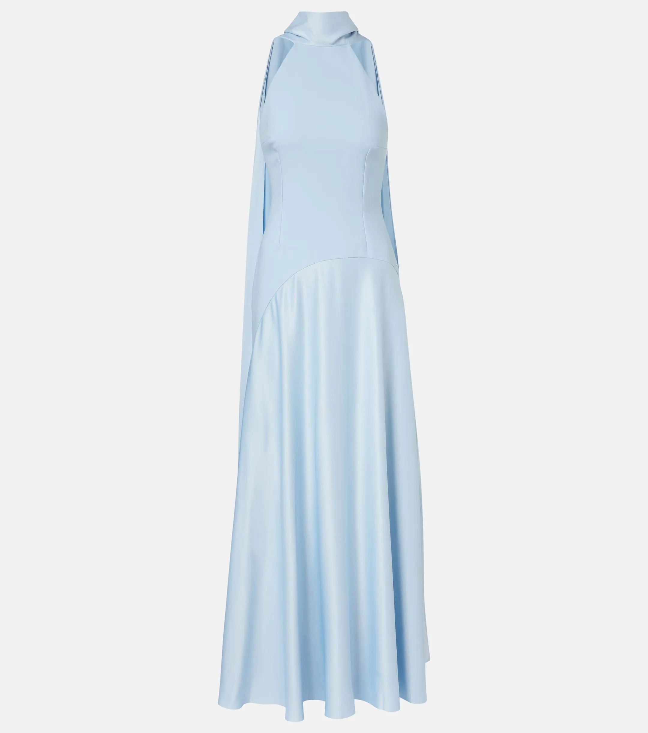 Solace London - Cece halterneck crêpe and satin gown