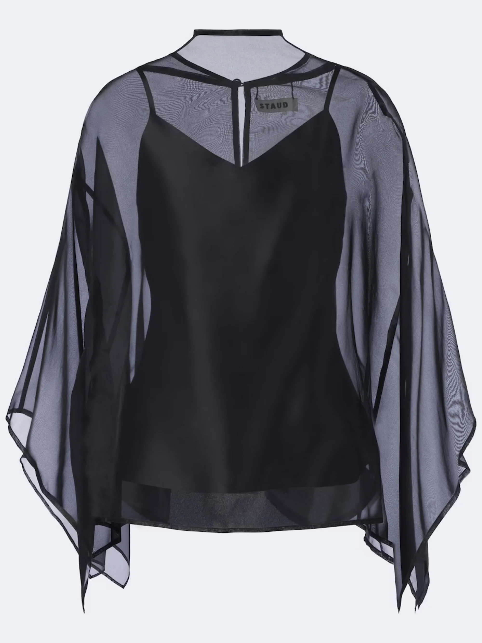 STAUD - Fia draped silk organza top