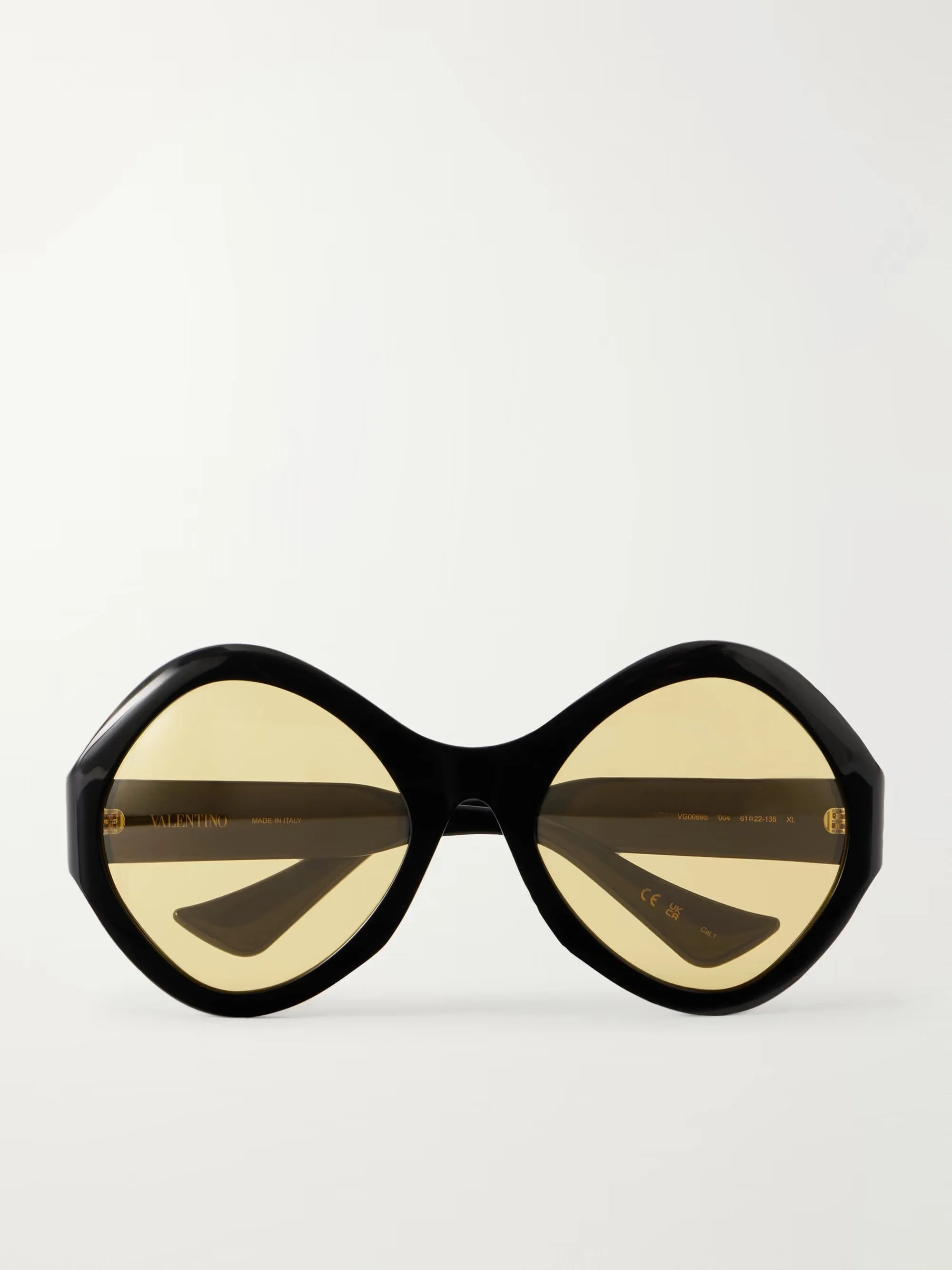 VALENTINO EYEWEAR - VLogo-embellished round-frame acetate sunglasses
