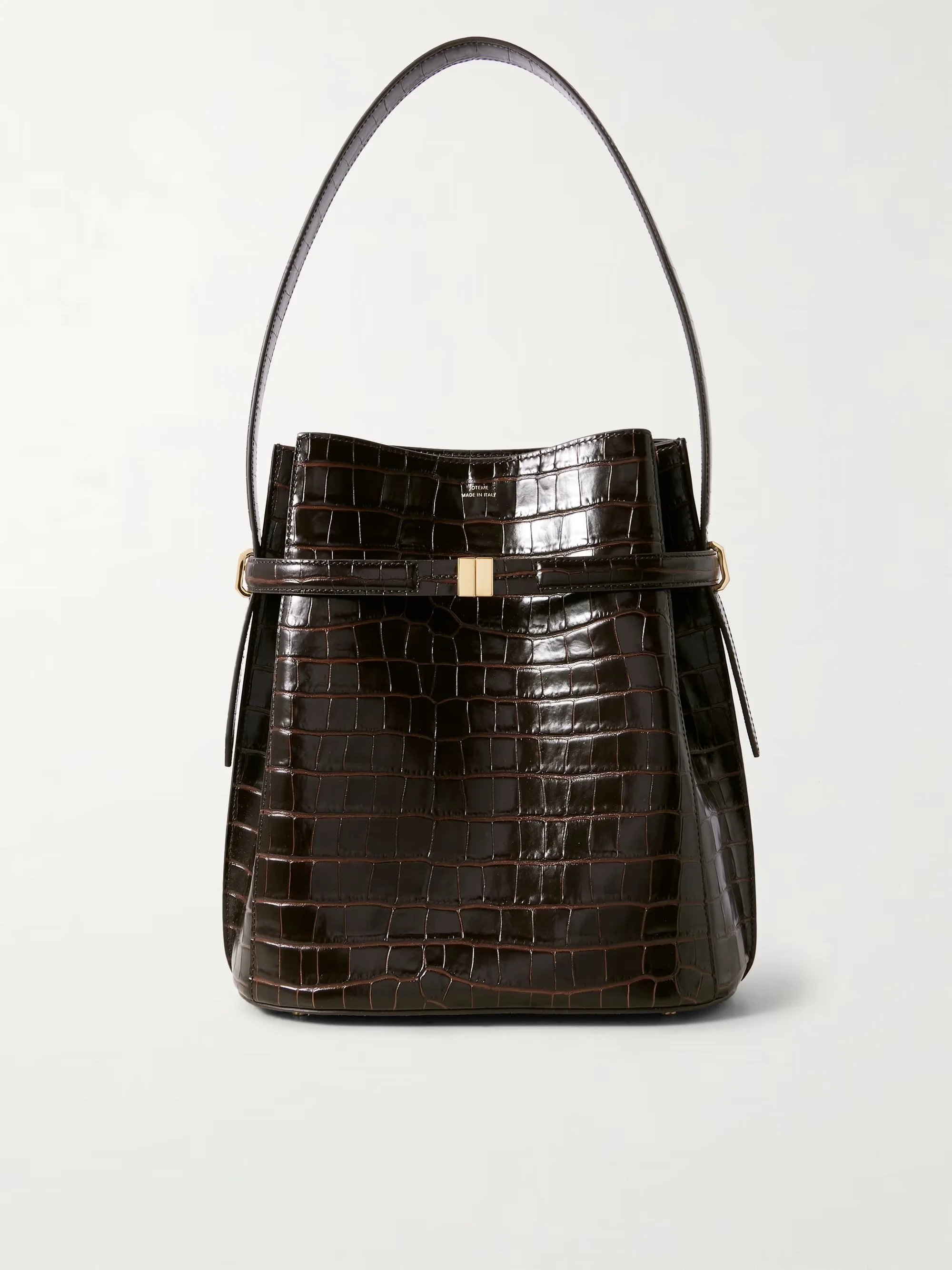 TOTEME - Belted croc-effect leather tote