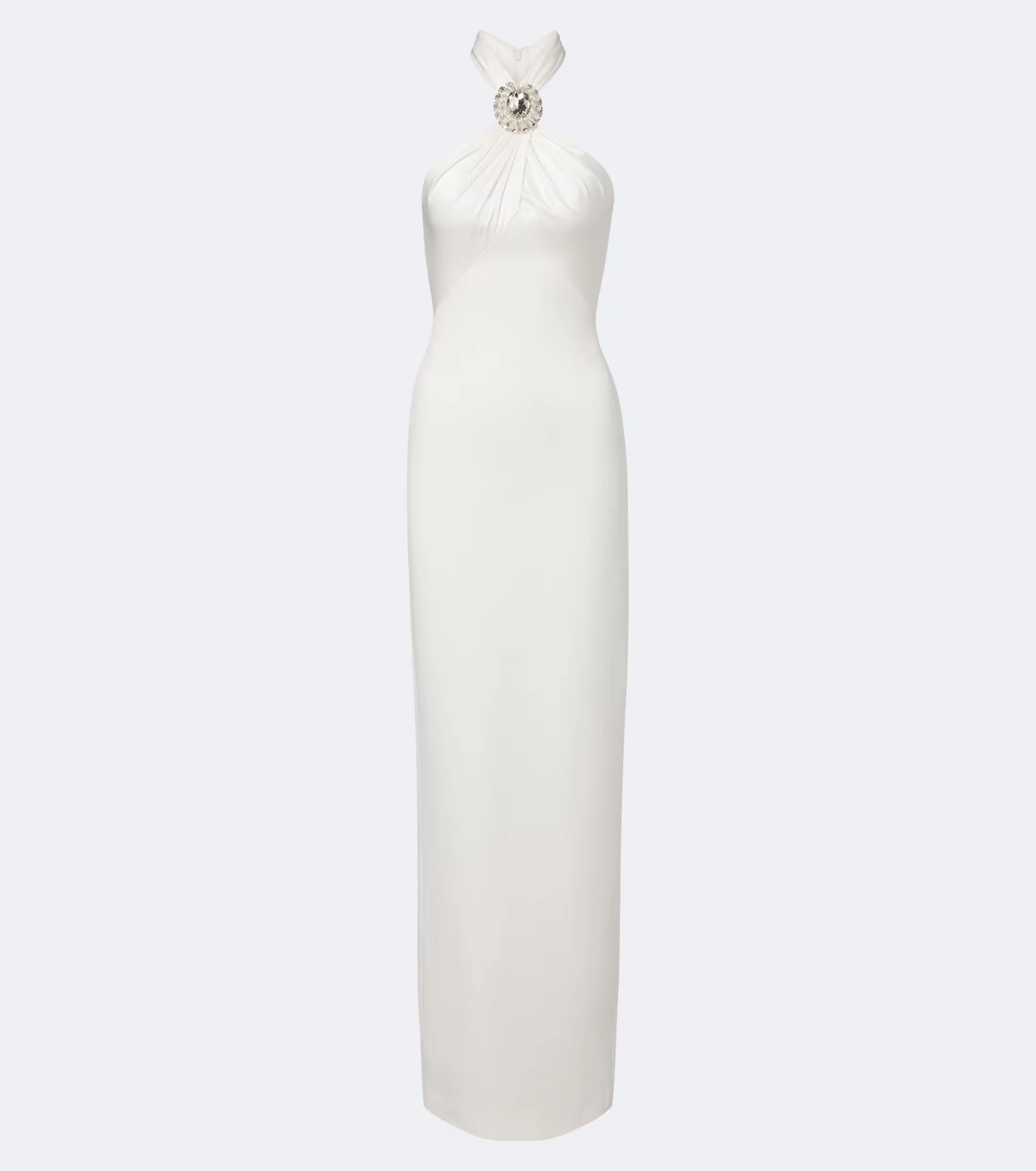David Koma - Embellished halterneck satin-trimmed gown
