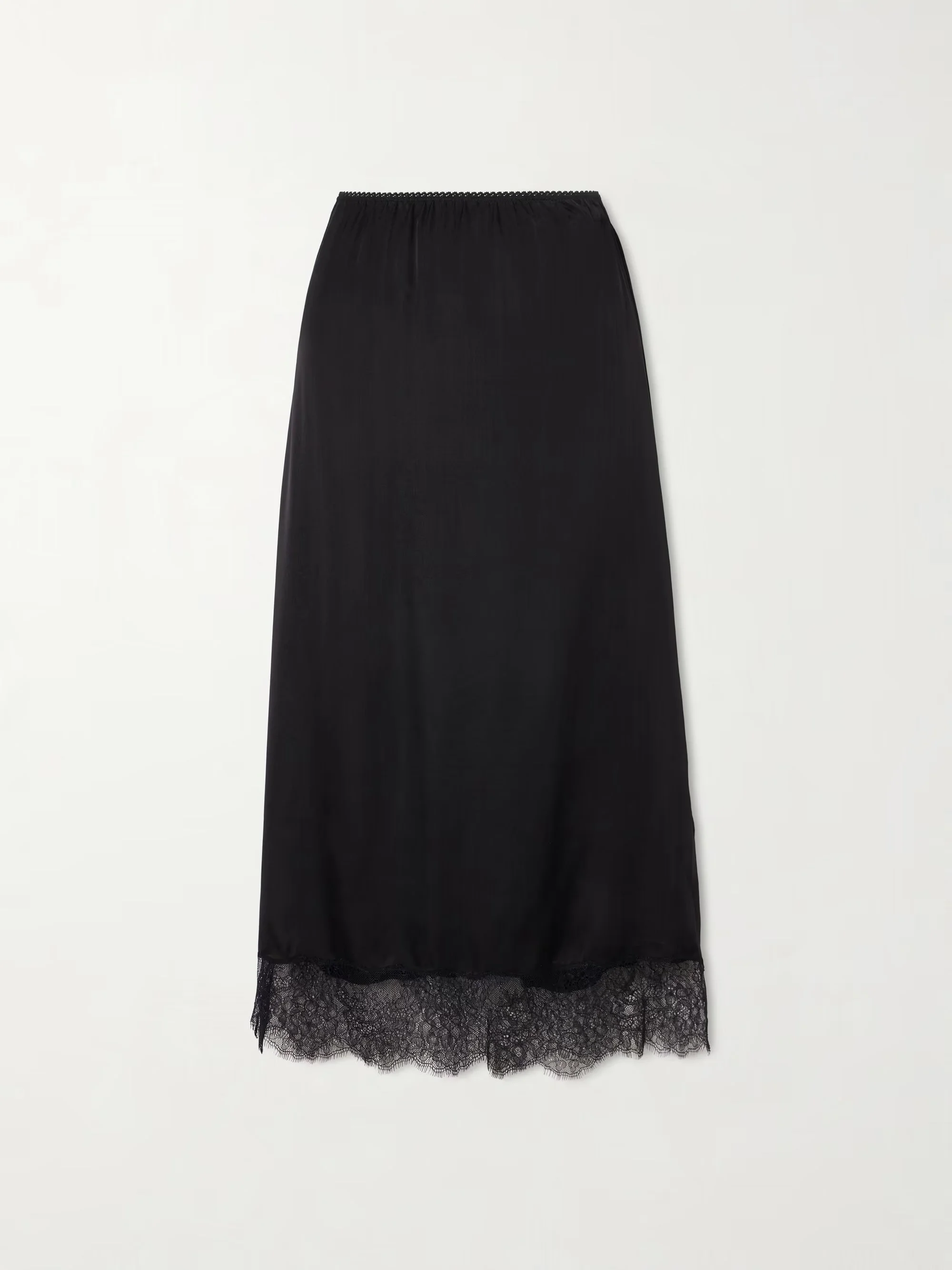 ANINE BING - Shelby lace-trimmed silk-blend midi skirt
