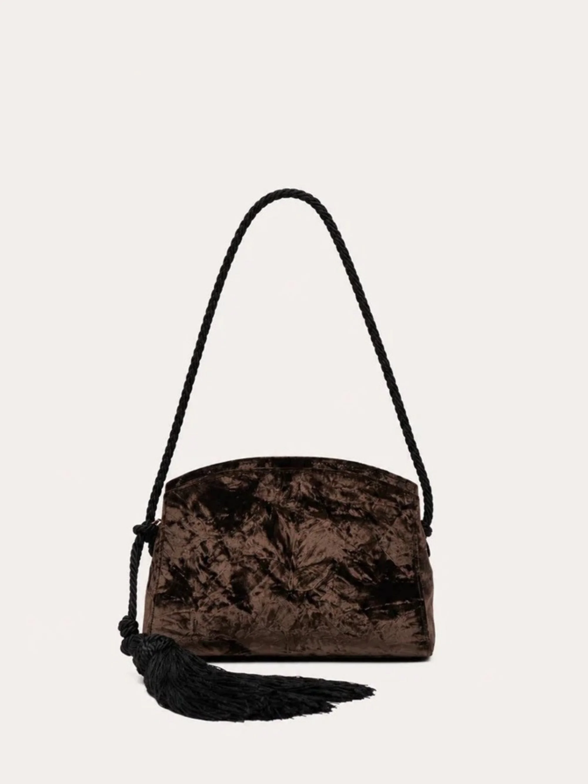LIFFNER - Tassel Clutch Brown Velvet