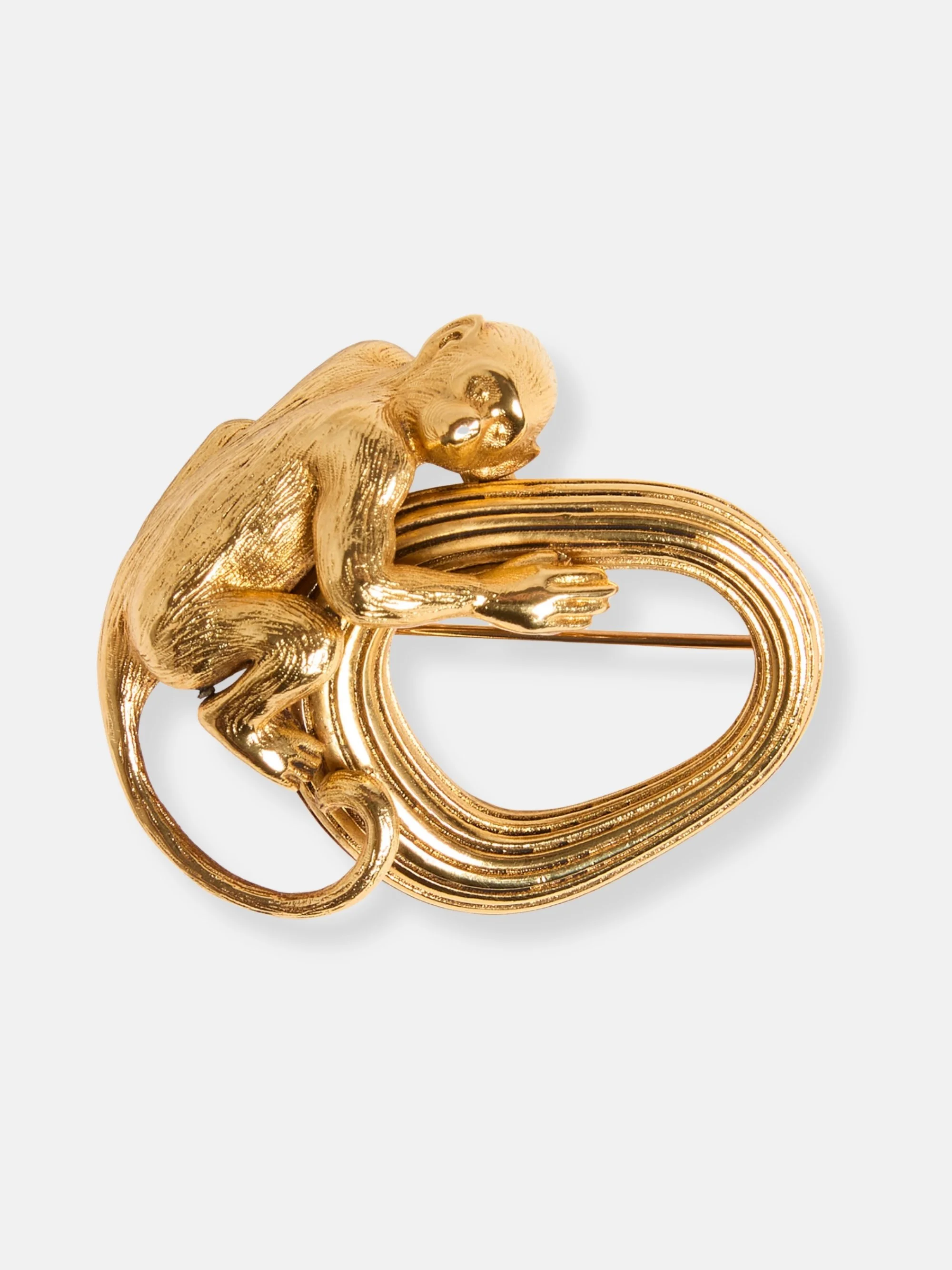 KHAITE - Monkey 18K Gold-Plated Brass Brooch