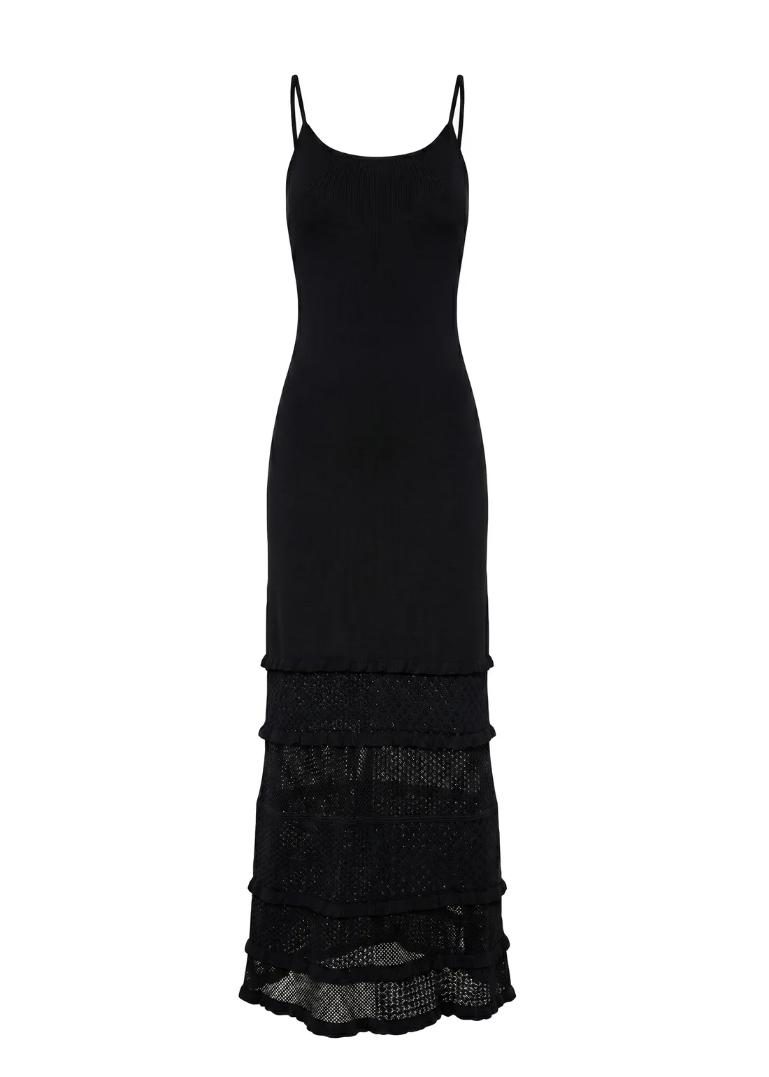 Solid & Striped - Gabrielle Dress Pointelle Patchwork Noir