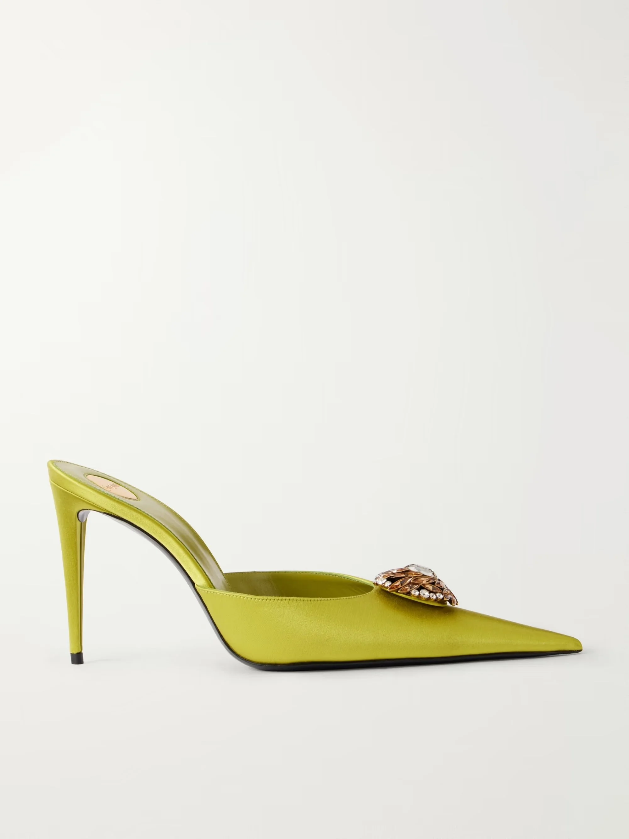 SAINT LAURENT -  Cosmo 95 embellished satin pumps