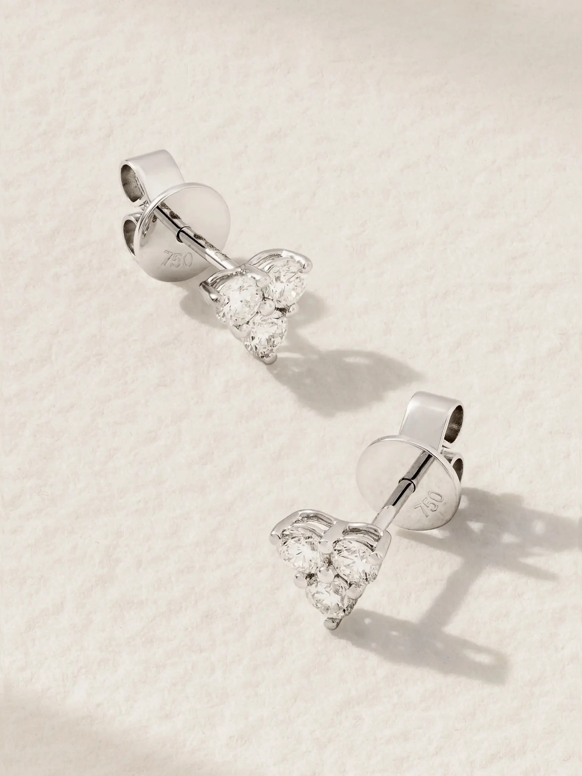 ANITA KO - Trillion 18-karat white gold diamond earrings