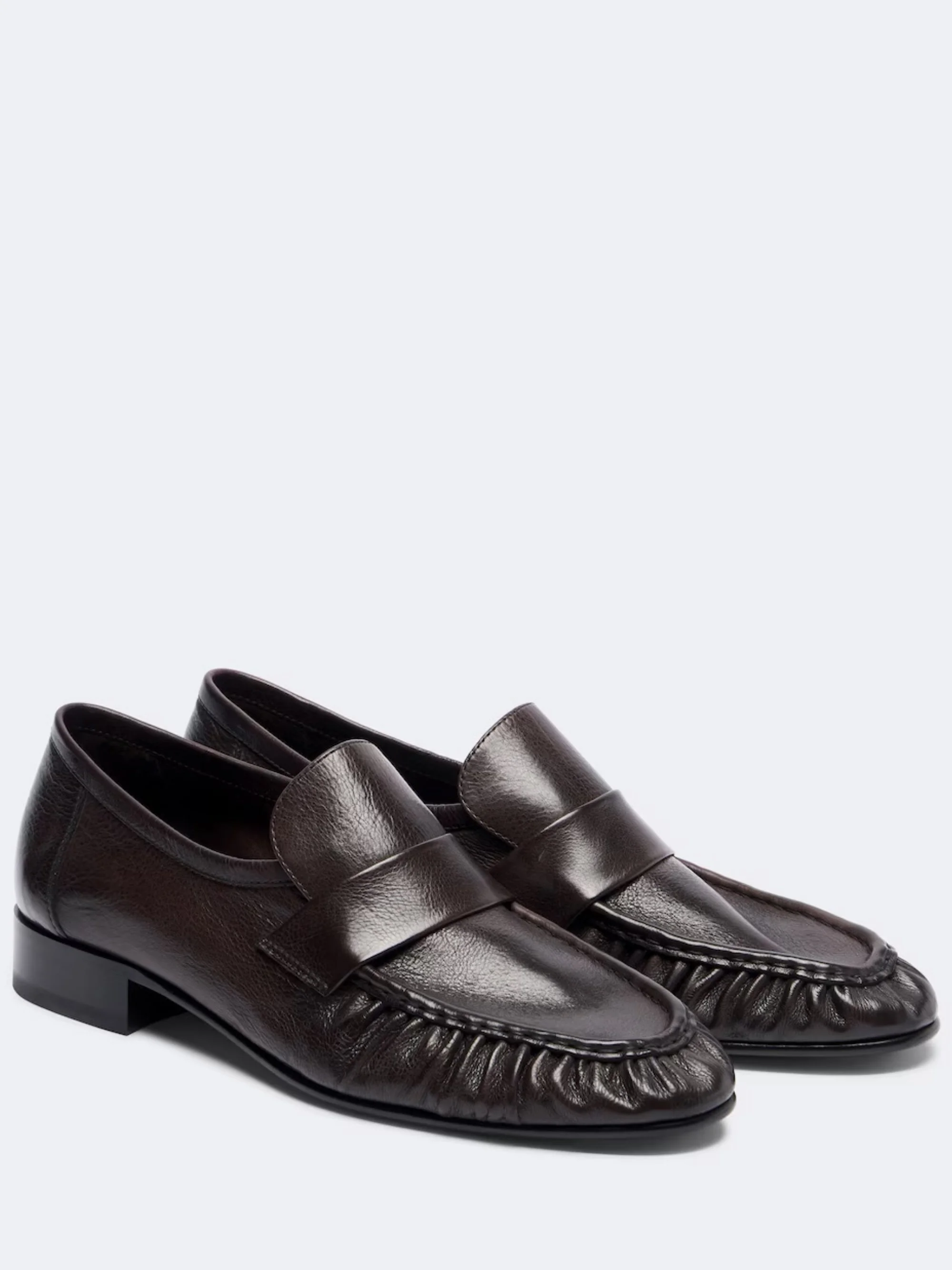 THE ROW - Soft ruched leather loafers