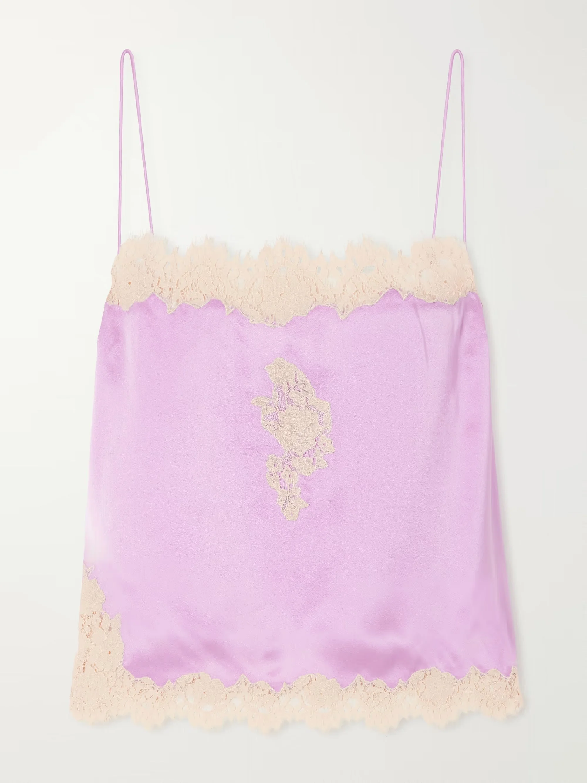 DÔEN - Avelaine lace-trimmed silk-satin cami