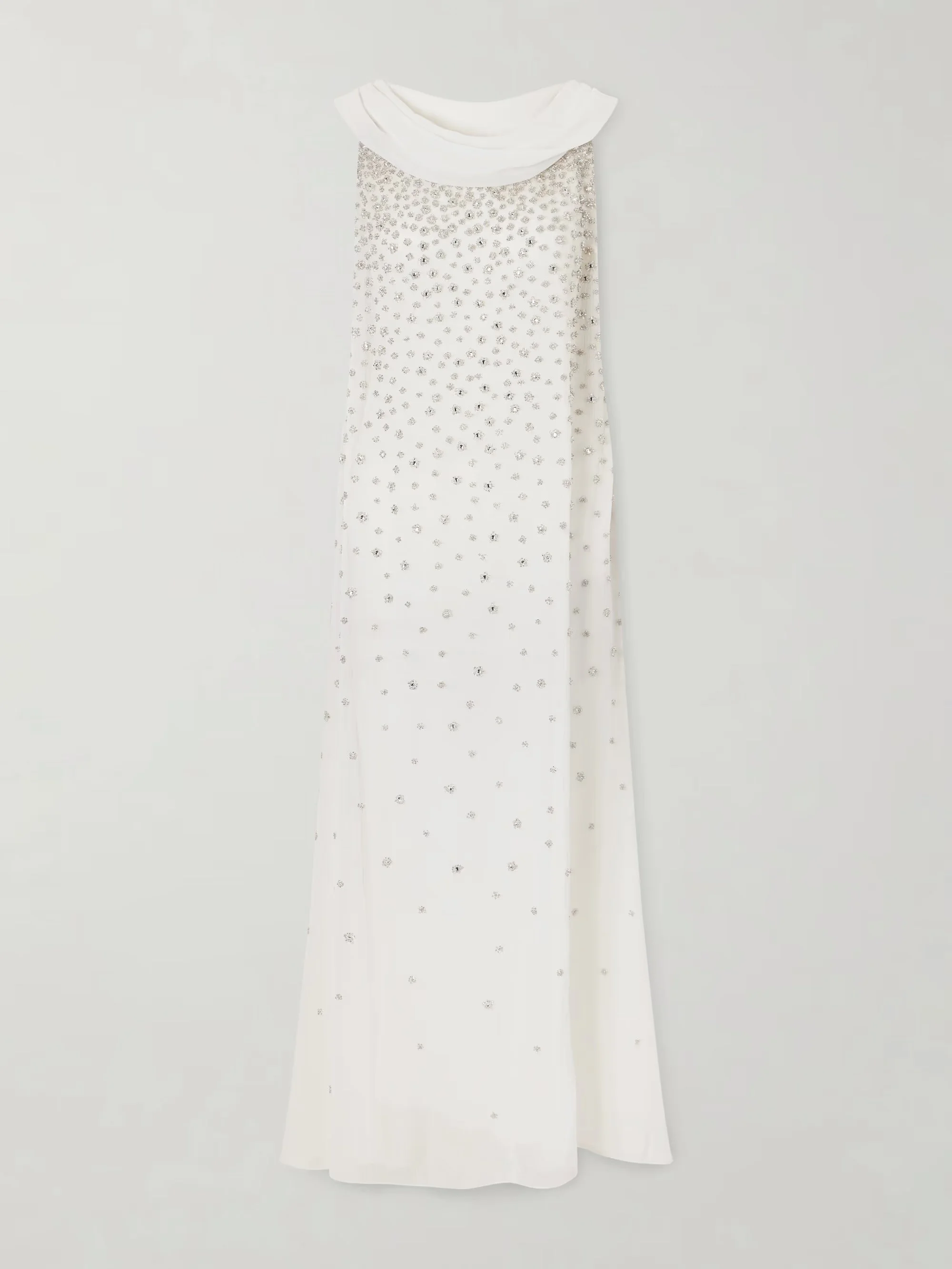 CLIO PEPPIATT - Kaia scarf-detailed crystal-embellished crinkled-chiffon gown