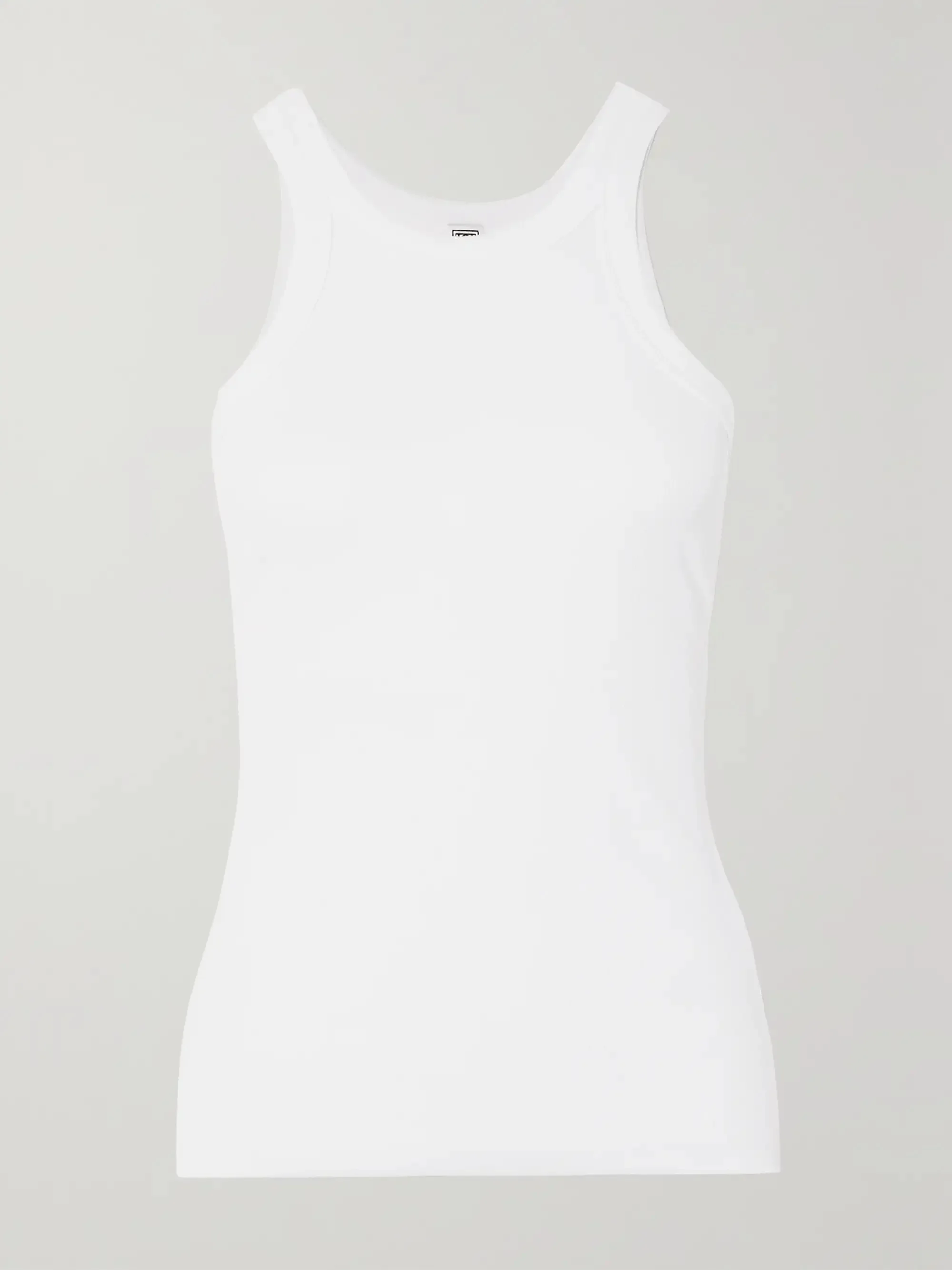 TOTEME - NET SUSTAIN Curved ribbed stretch organic cotton-jersey tank