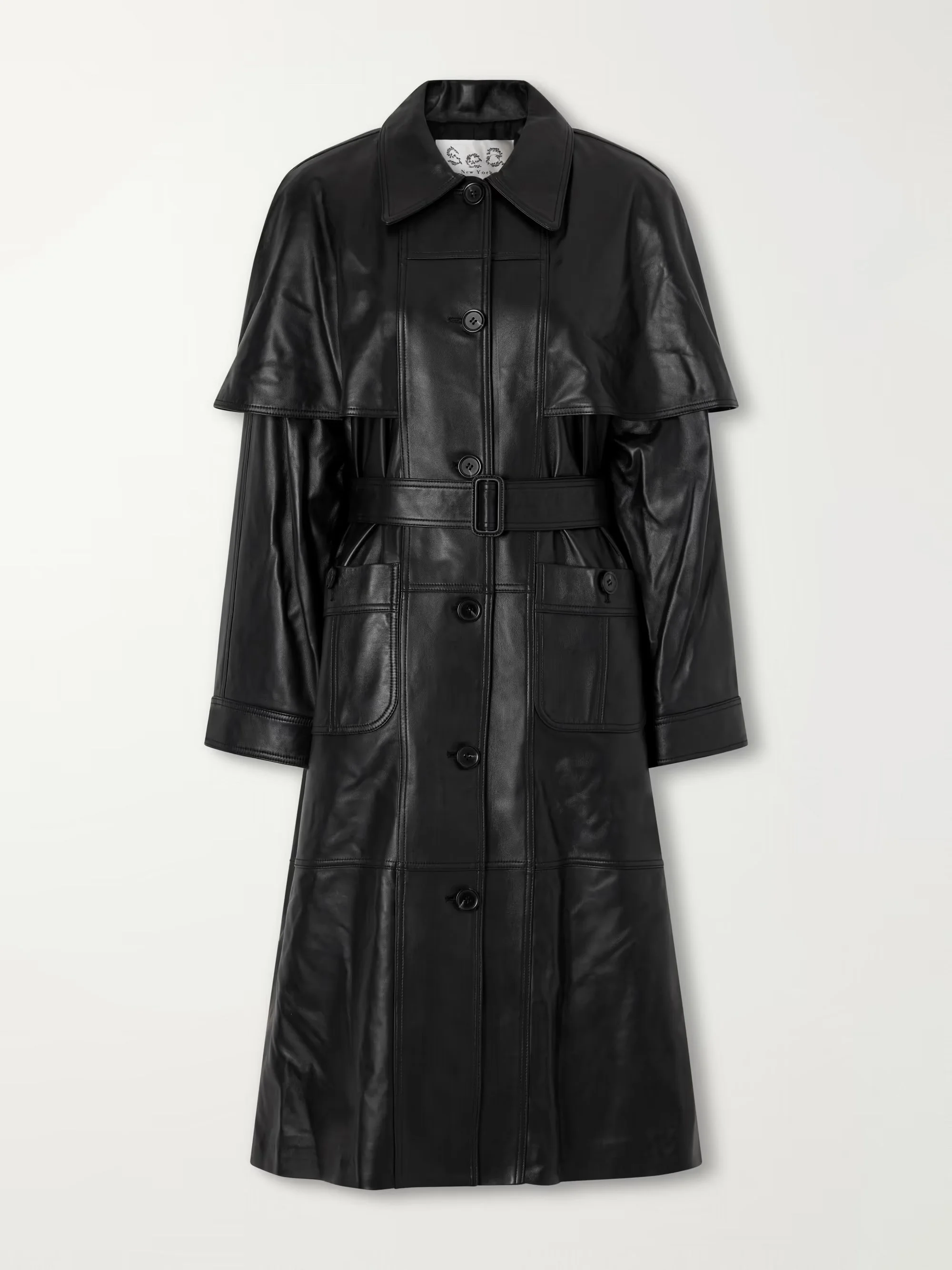 SEA - Caitlin belted leather trench coat
