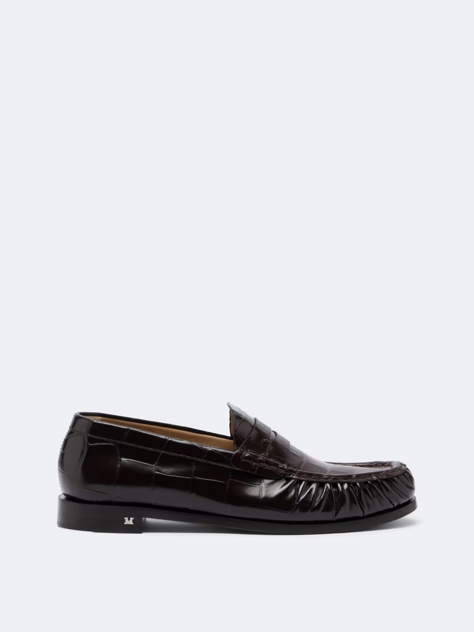 MAX MARA - Croc-effect leather penny loafers